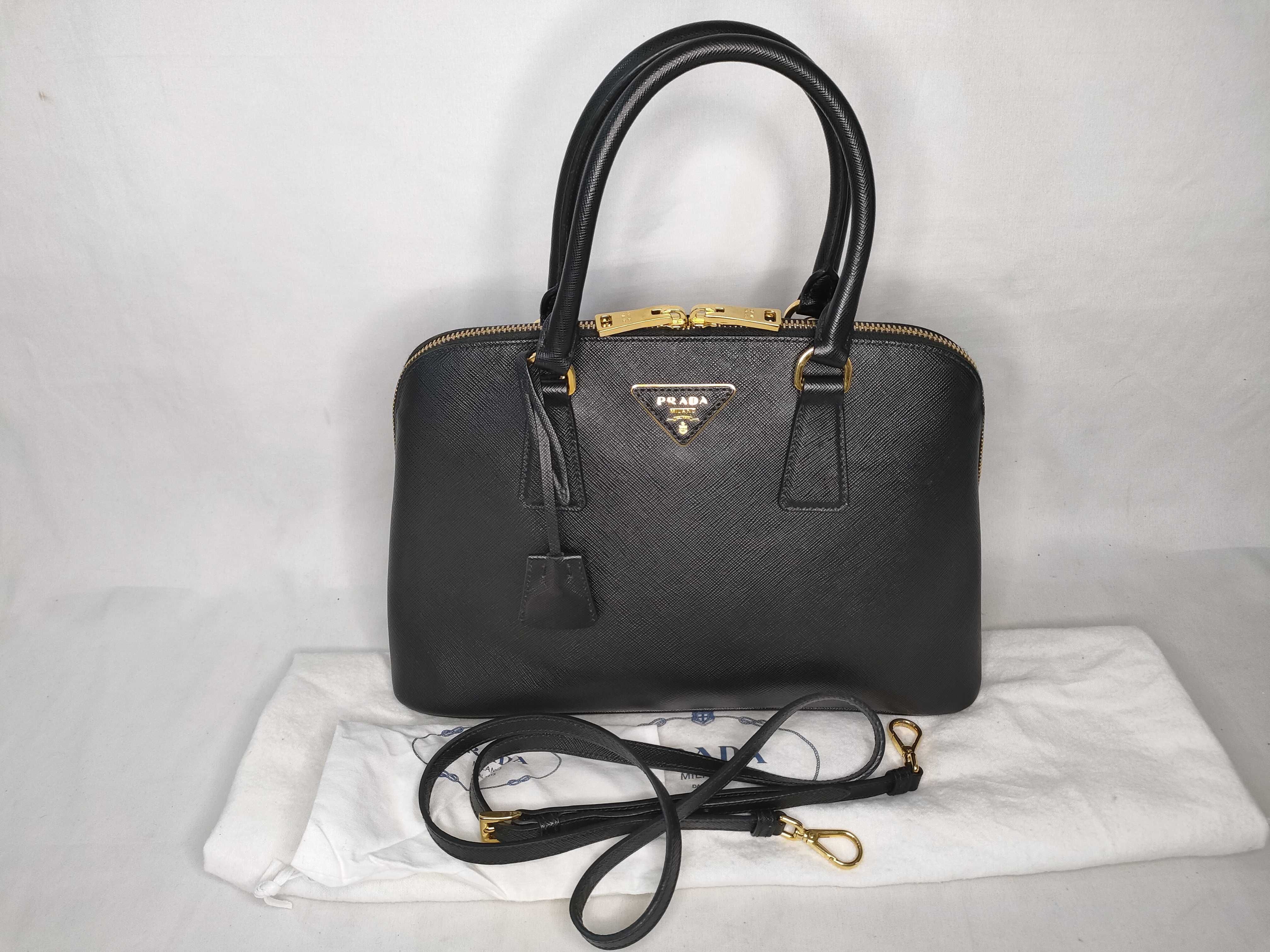 Saffiano Lux Leather 2-Way Handbag Black BL0837 Handbag