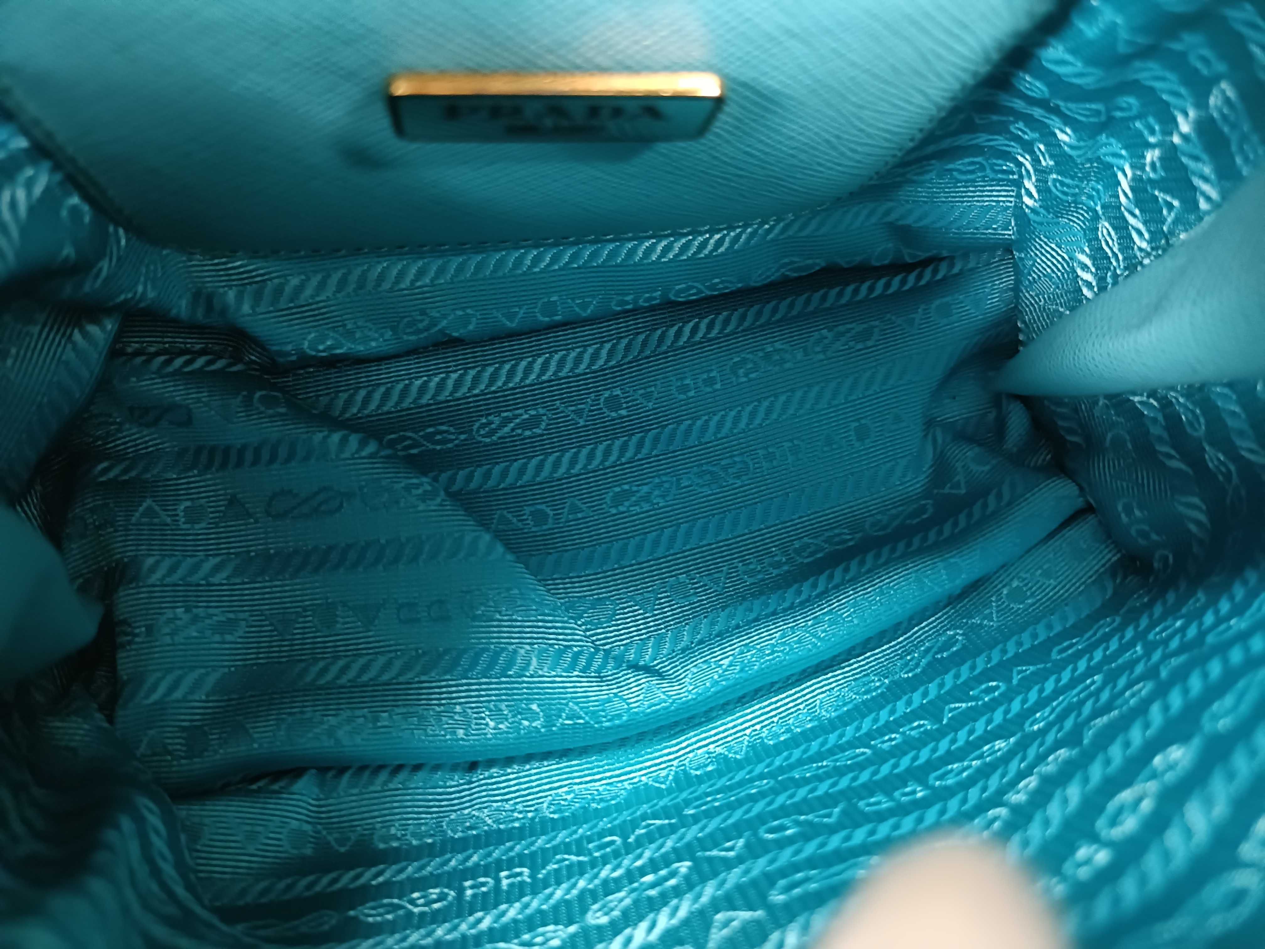 Saffiano Lux Leather 2-Way Shoulder Bag, Blue, 1BH851, Clochette Shoulder Bag — view 8