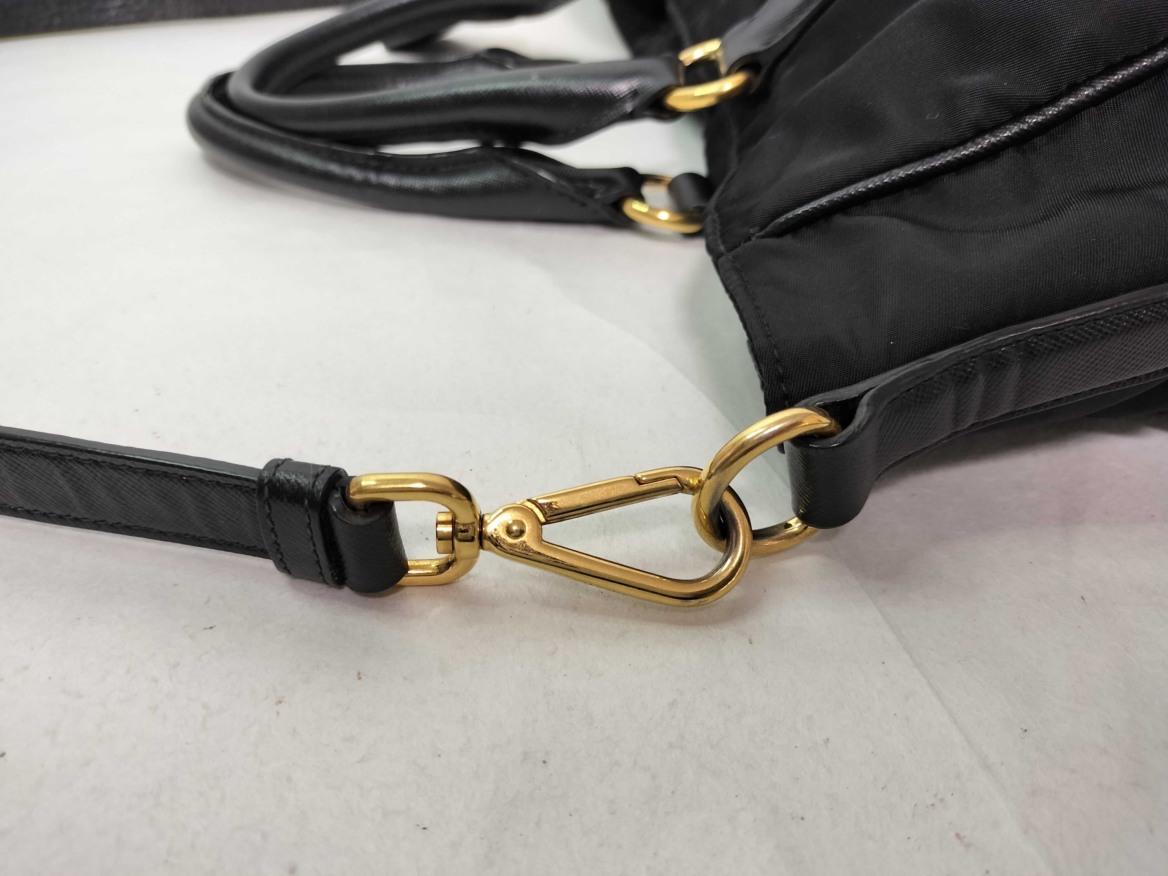Nylon Prada Handbag 2-Way Black Strap Tote Bag — view 10