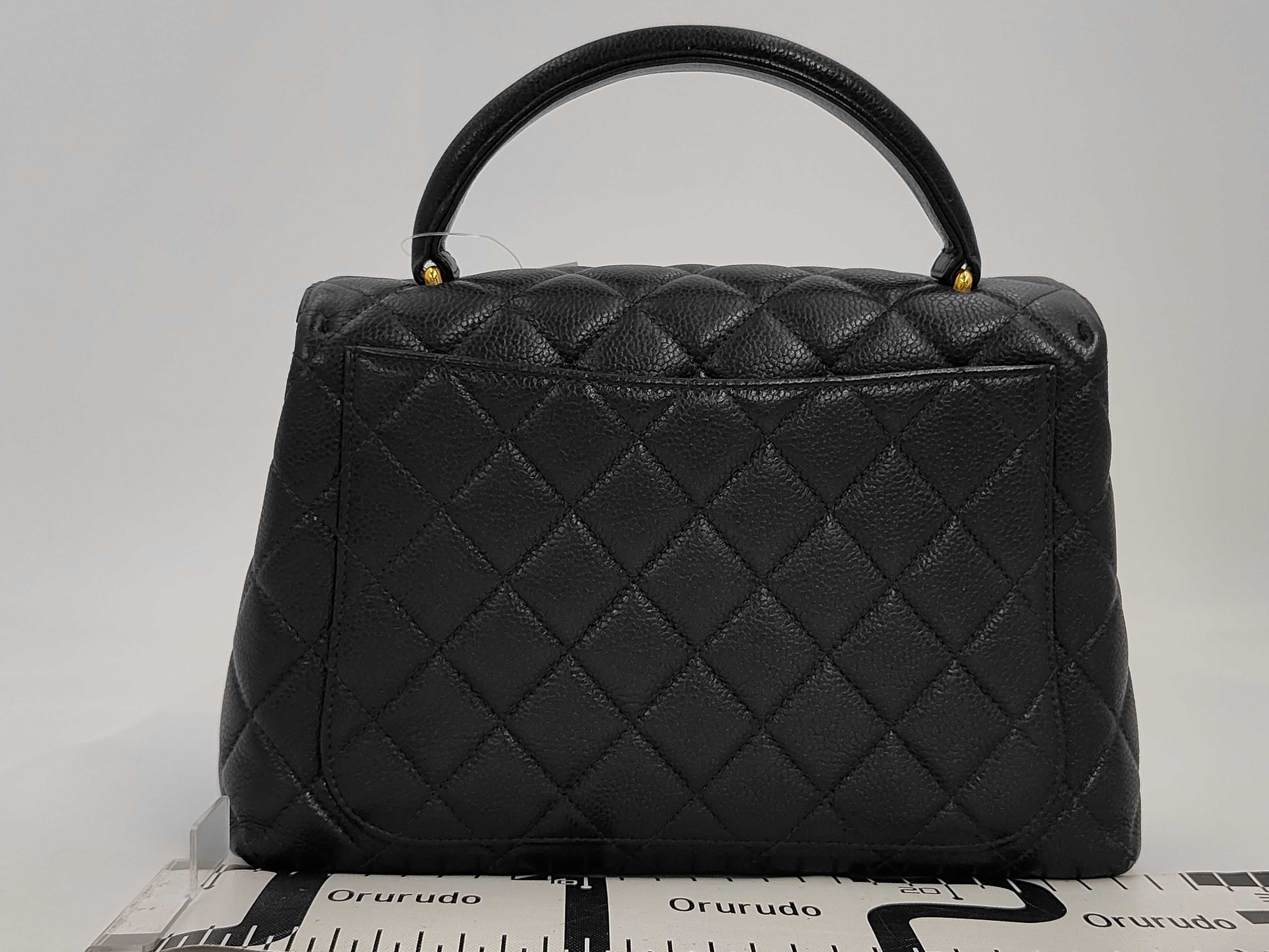 Matelasse Top Handle Flap Bag Grained Calfskin Handbag — view 2