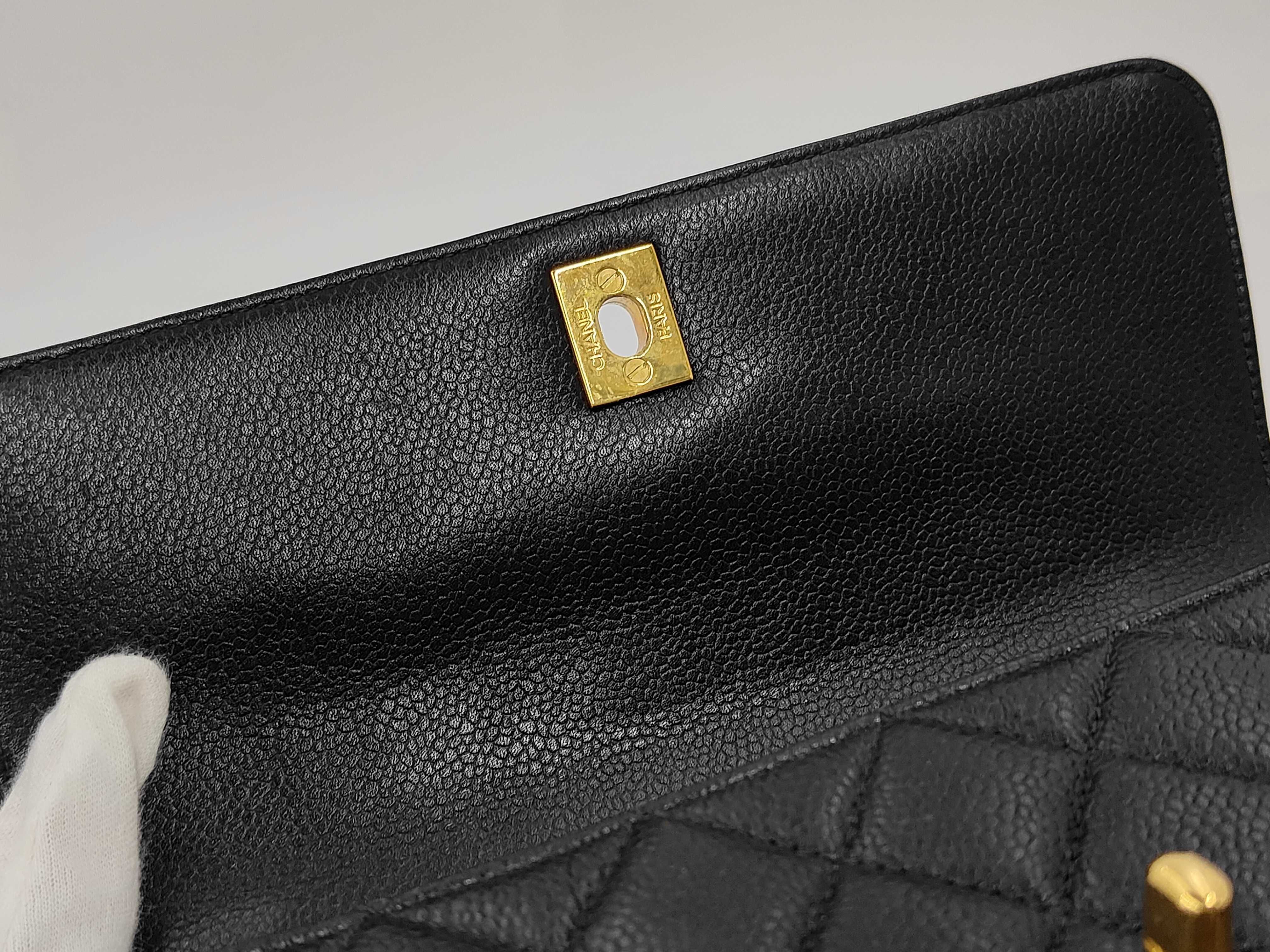 Matelasse Top Handle Flap Bag Grained Calfskin Handbag — view 13