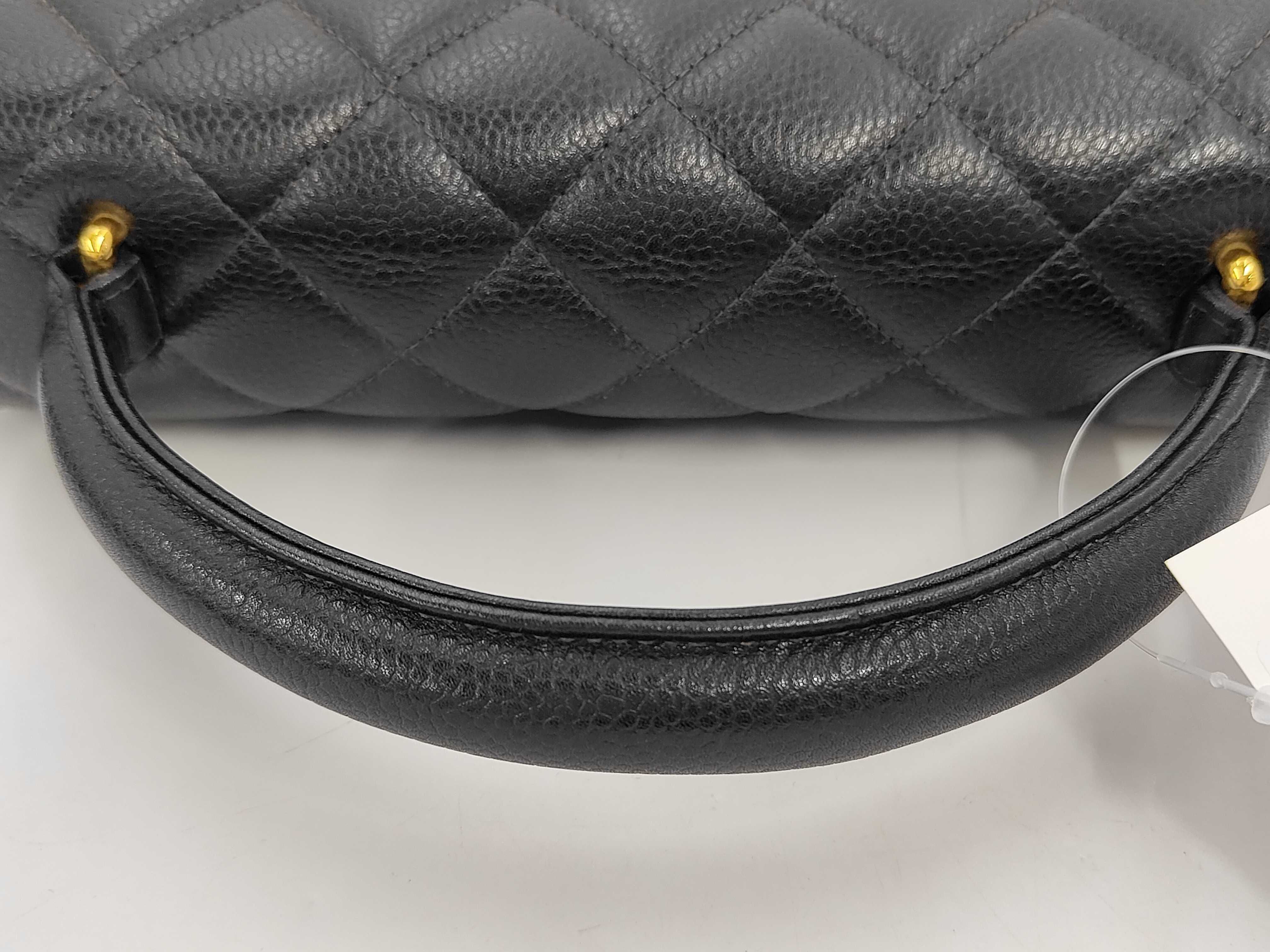 Matelasse Top Handle Flap Bag Grained Calfskin Handbag — view 5