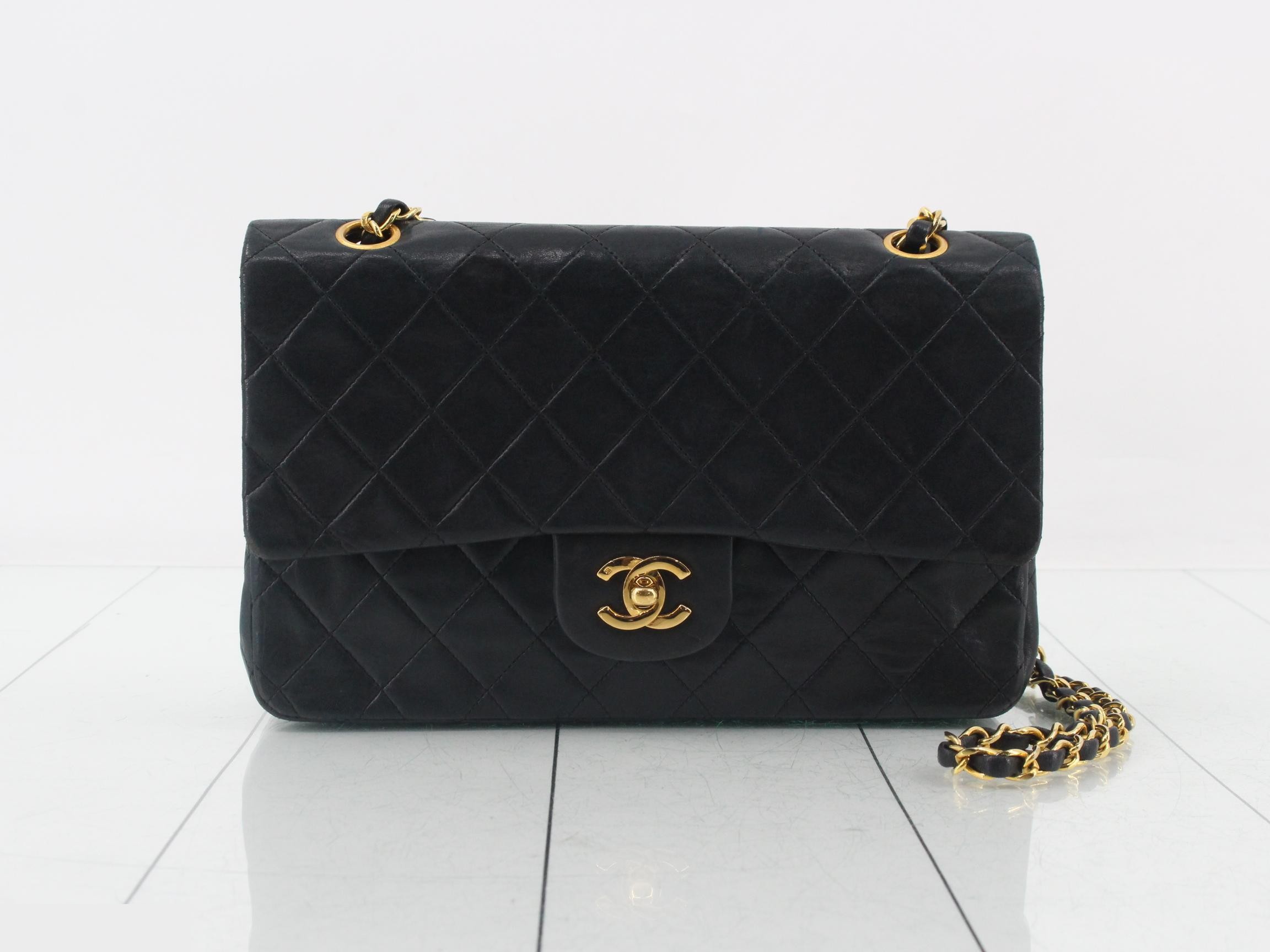 Matelassé Double Flap Black 25 Lambskin
