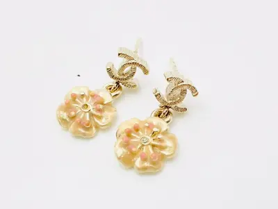 Coco Mark Camellia Swing Earrings B13C