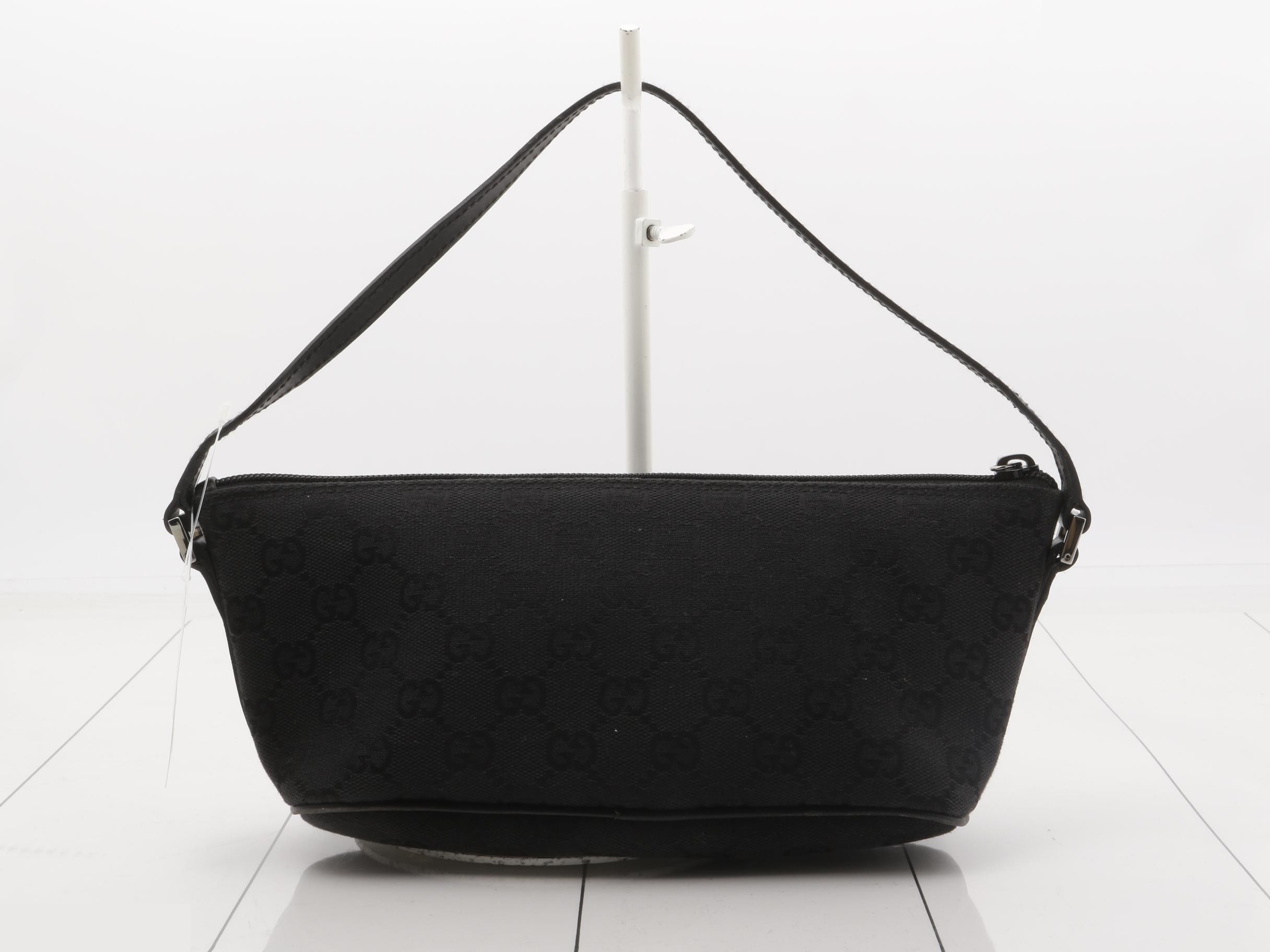 GG Canvas Accessory Pouch - Black — view 2