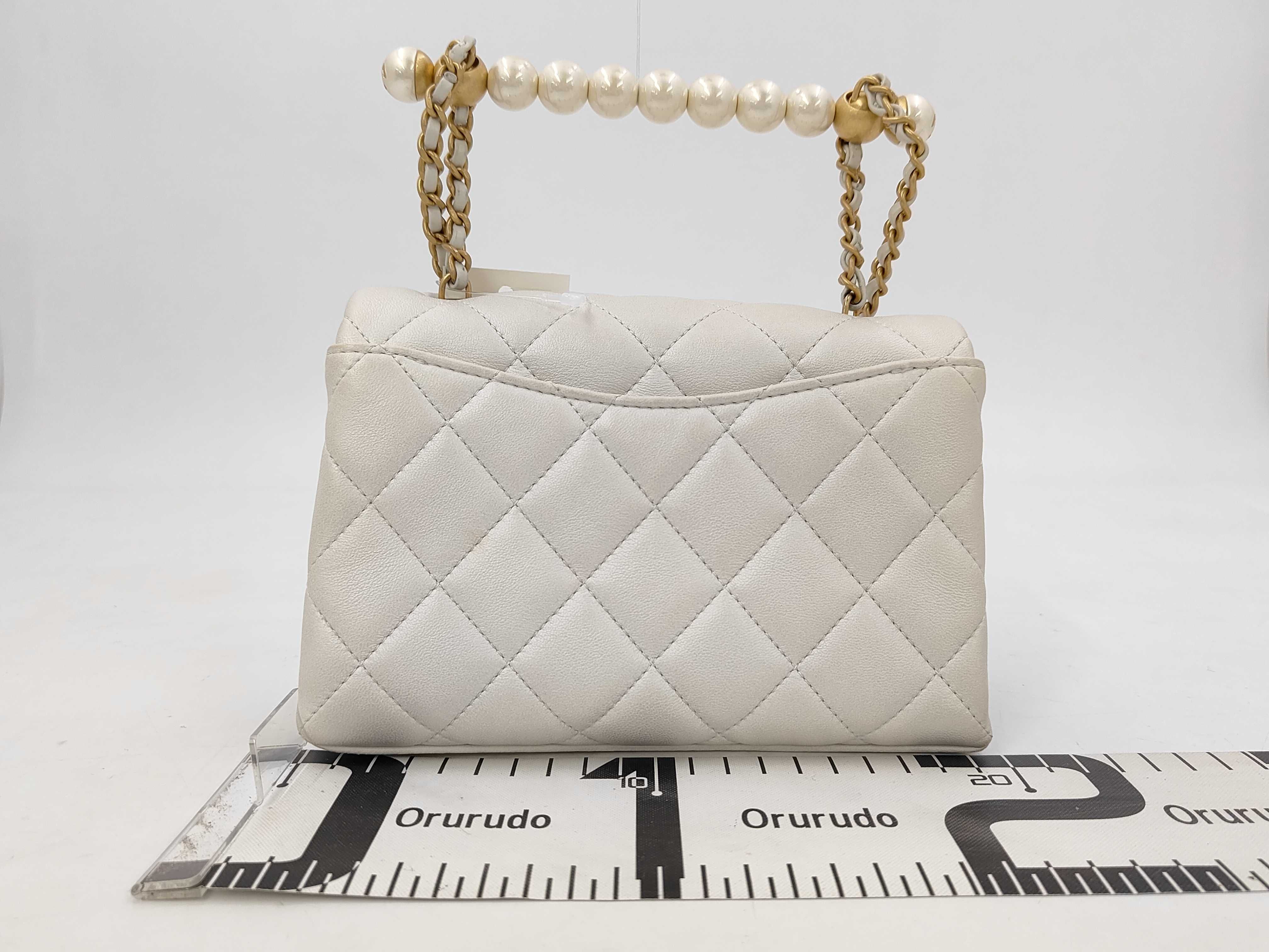 Caviar Skin Pearl Handle Matelassé Shoulder Bag — view 2