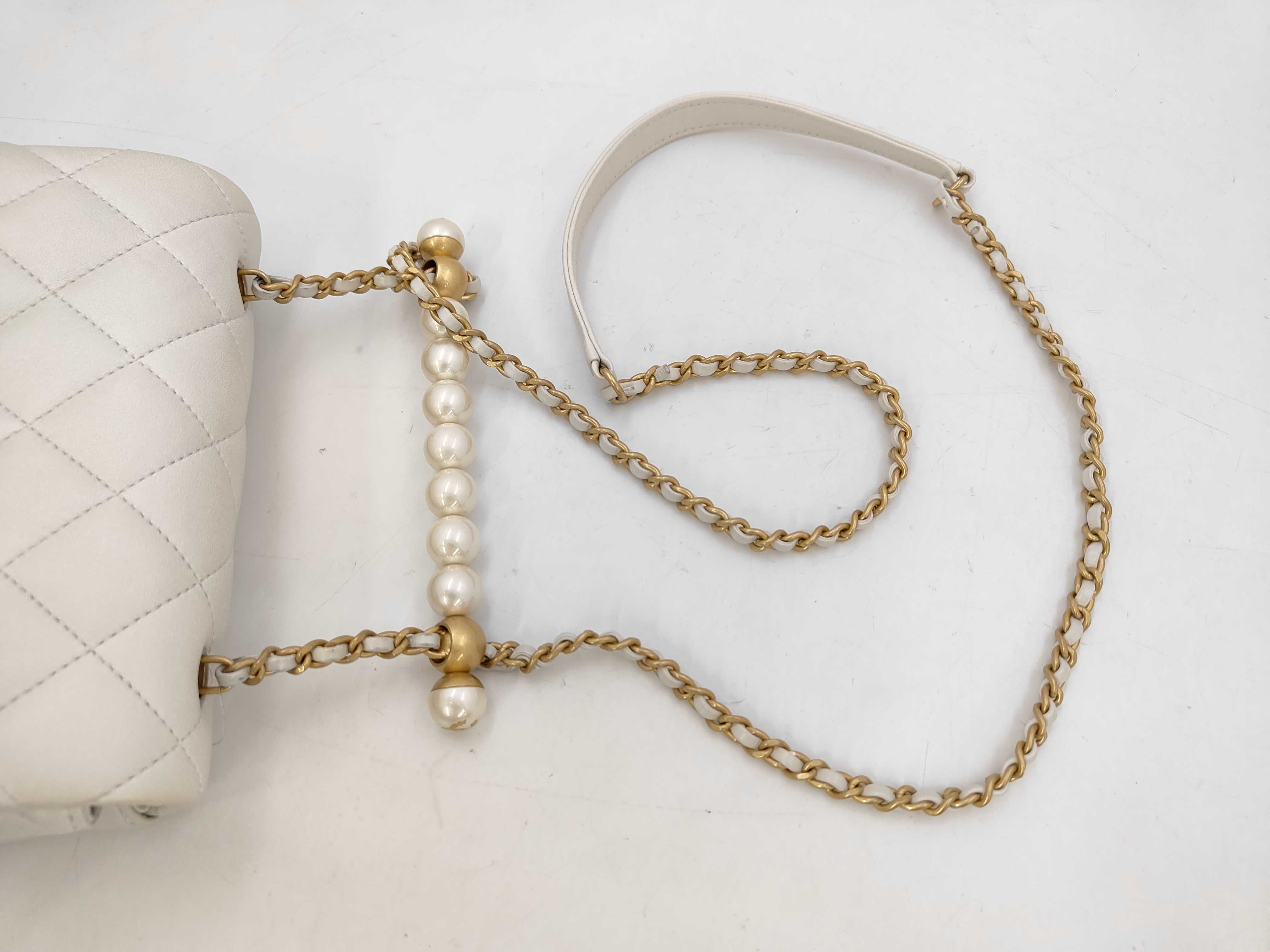Caviar Skin Pearl Handle Matelassé Shoulder Bag — view 5