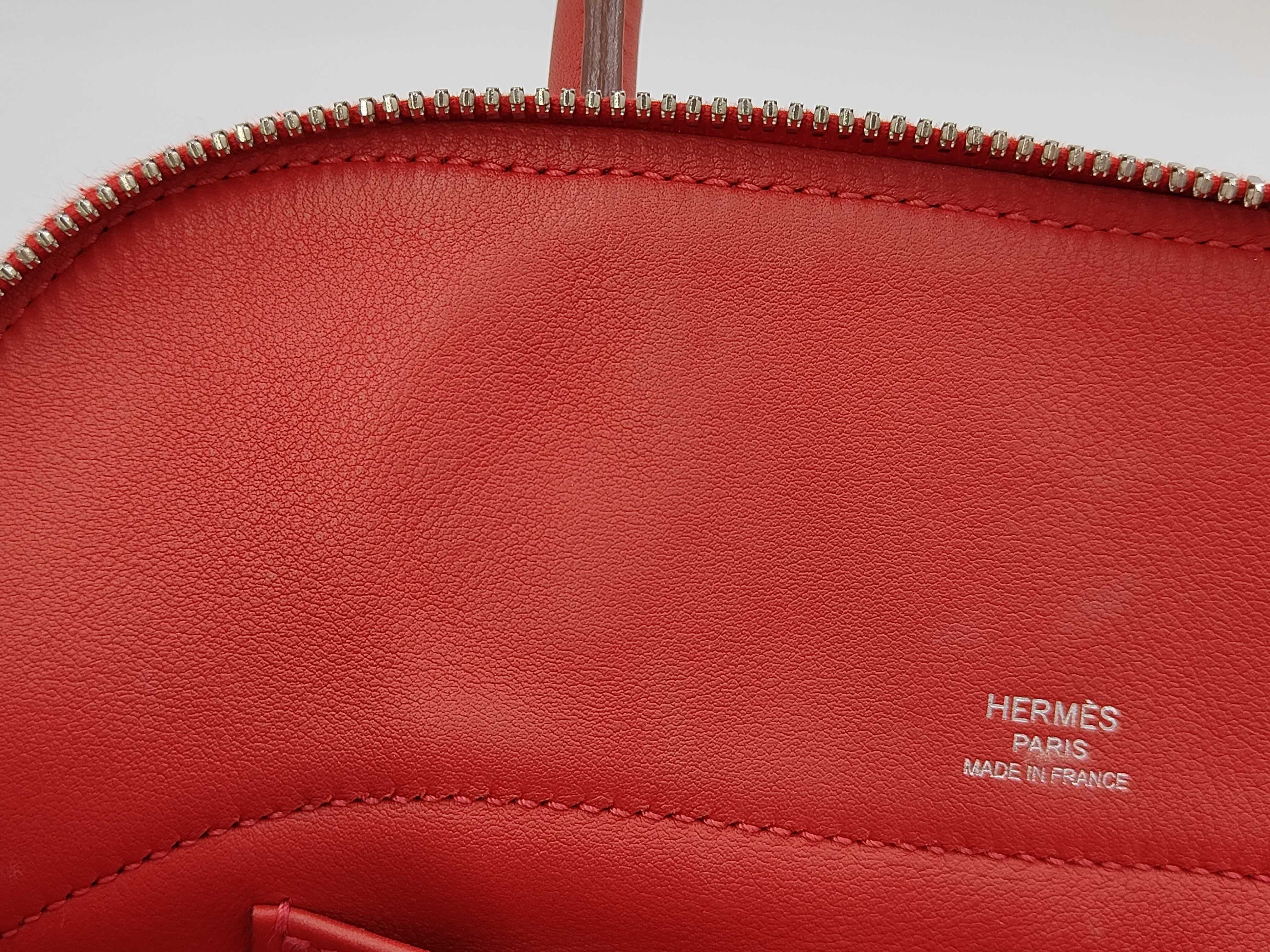 Bolide Secret, Veau Swift leather, Rouge Casaque, silver hardware, T stamp, 2015 model, shoulder bag — view 10
