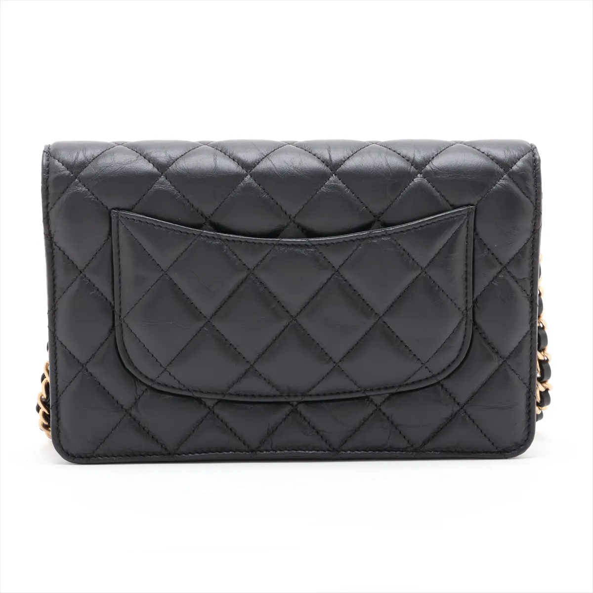 2.55 Vintage Calf Chain Wallet Icon Black Gold Hardware 24099787 (Serial Number 24) — view 2