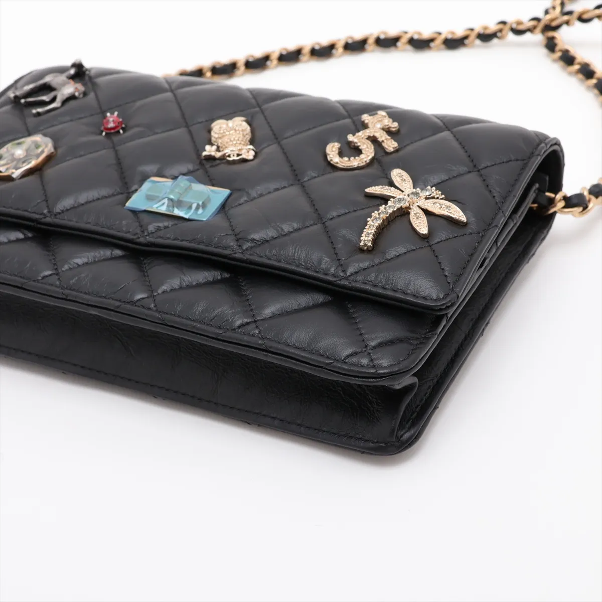 2.55 Vintage Calf Chain Wallet Icon Black Gold Hardware 24099787 (Serial Number 24) — view 3