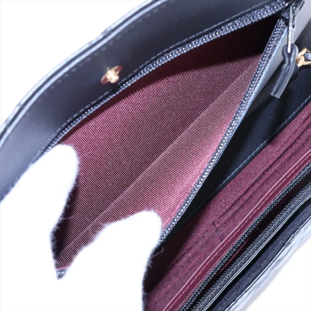 2.55 Vintage Calf Chain Wallet Icon Black Gold Hardware 24099787 (Serial Number 24) — view 10