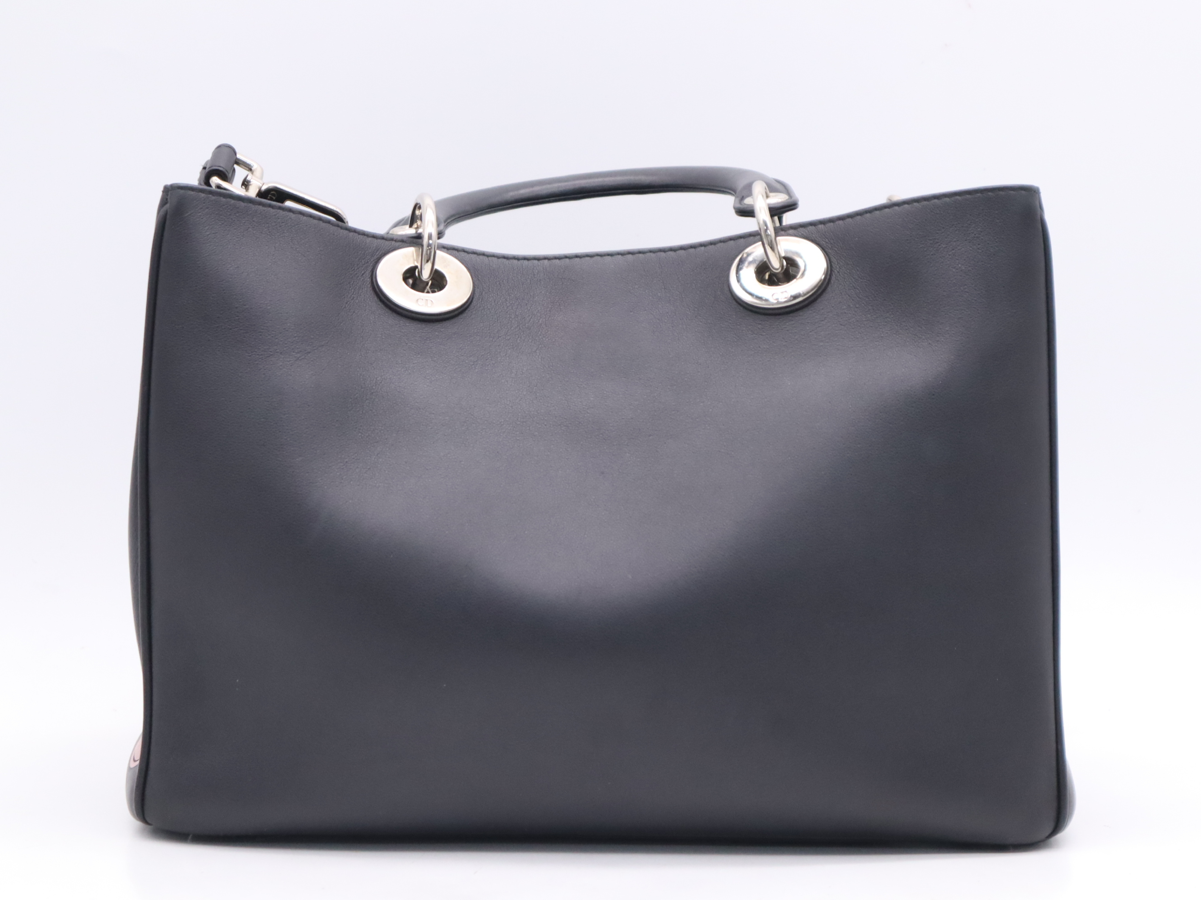Leather Paradise Diorissimo 2-Way Bag, Black, Silver Hardware, with Shoulder Strap, Handbag — view 2
