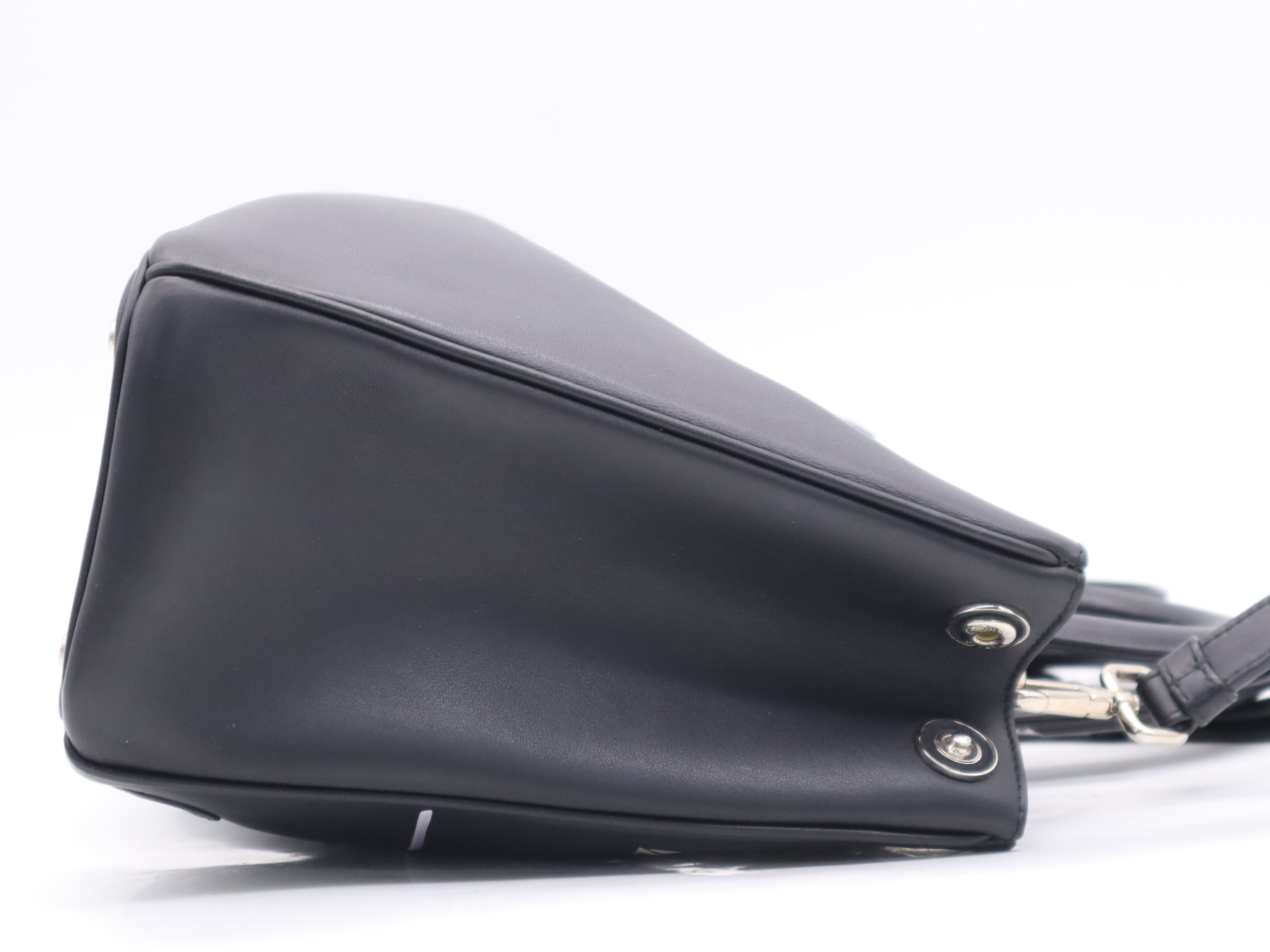 Leather Paradise Diorissimo 2-Way Bag, Black, Silver Hardware, with Shoulder Strap, Handbag — view 5