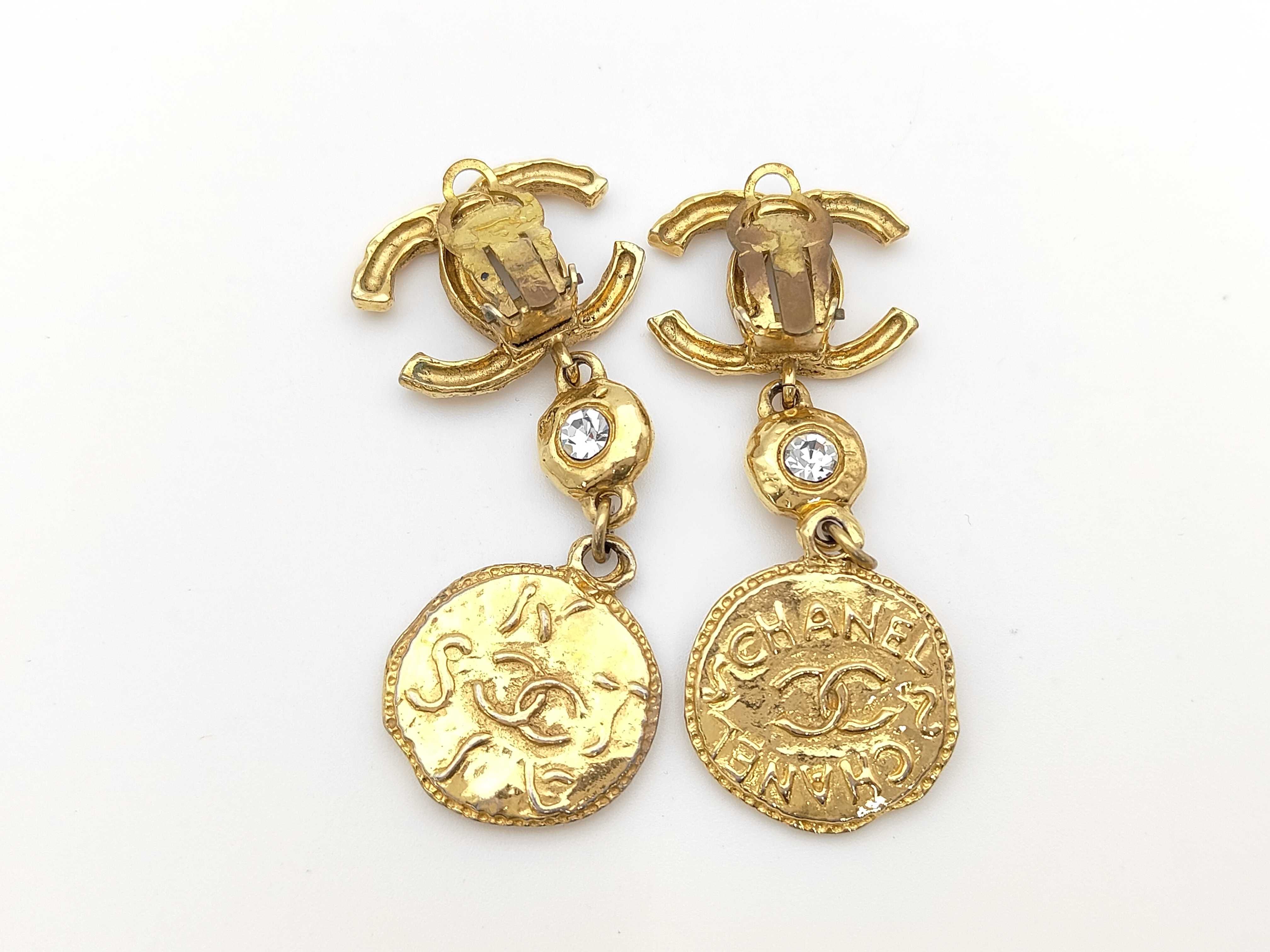 Coco Gold Logo Stone Earrings — view 2