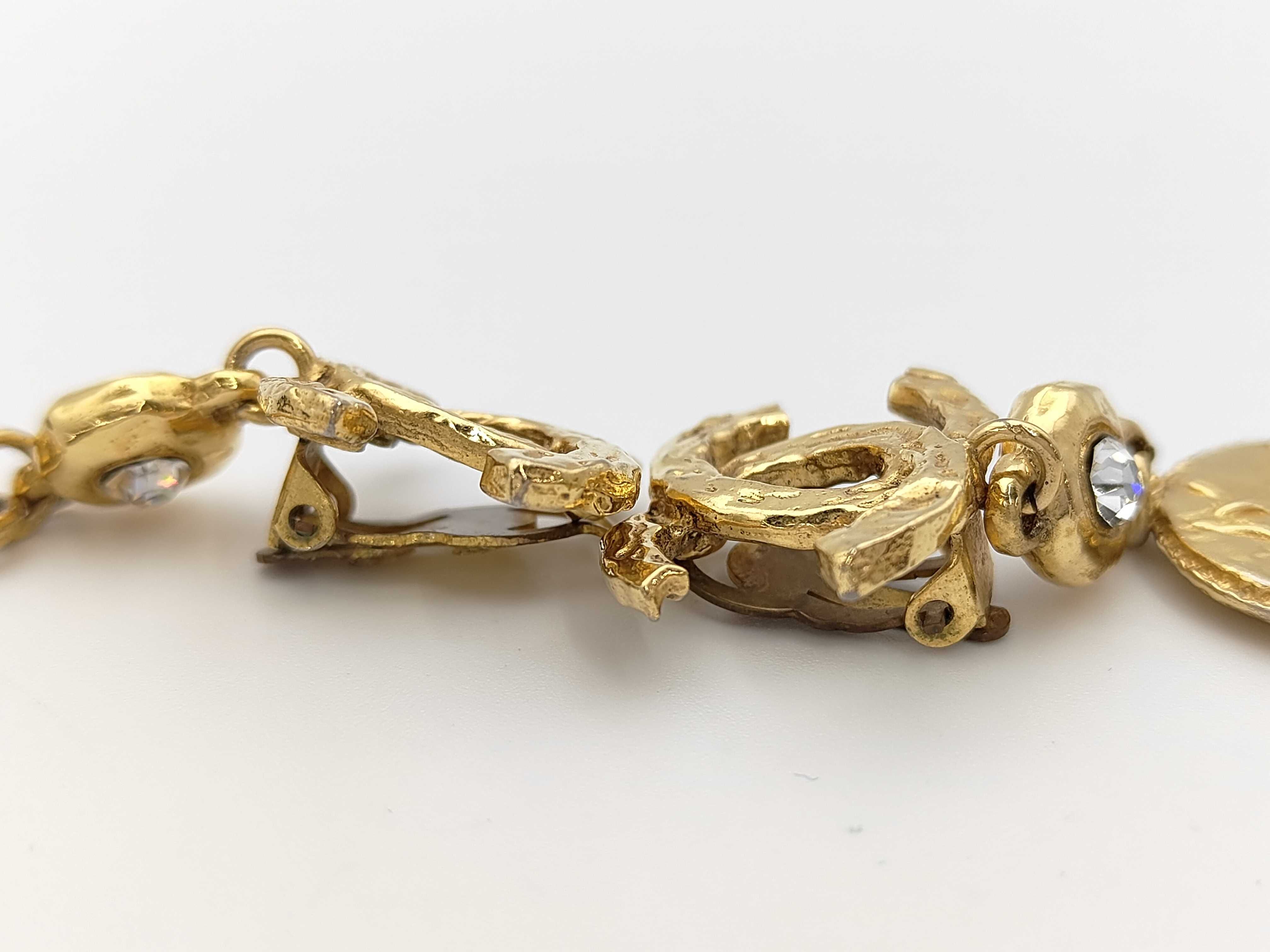 Coco Gold Logo Stone Earrings — view 3