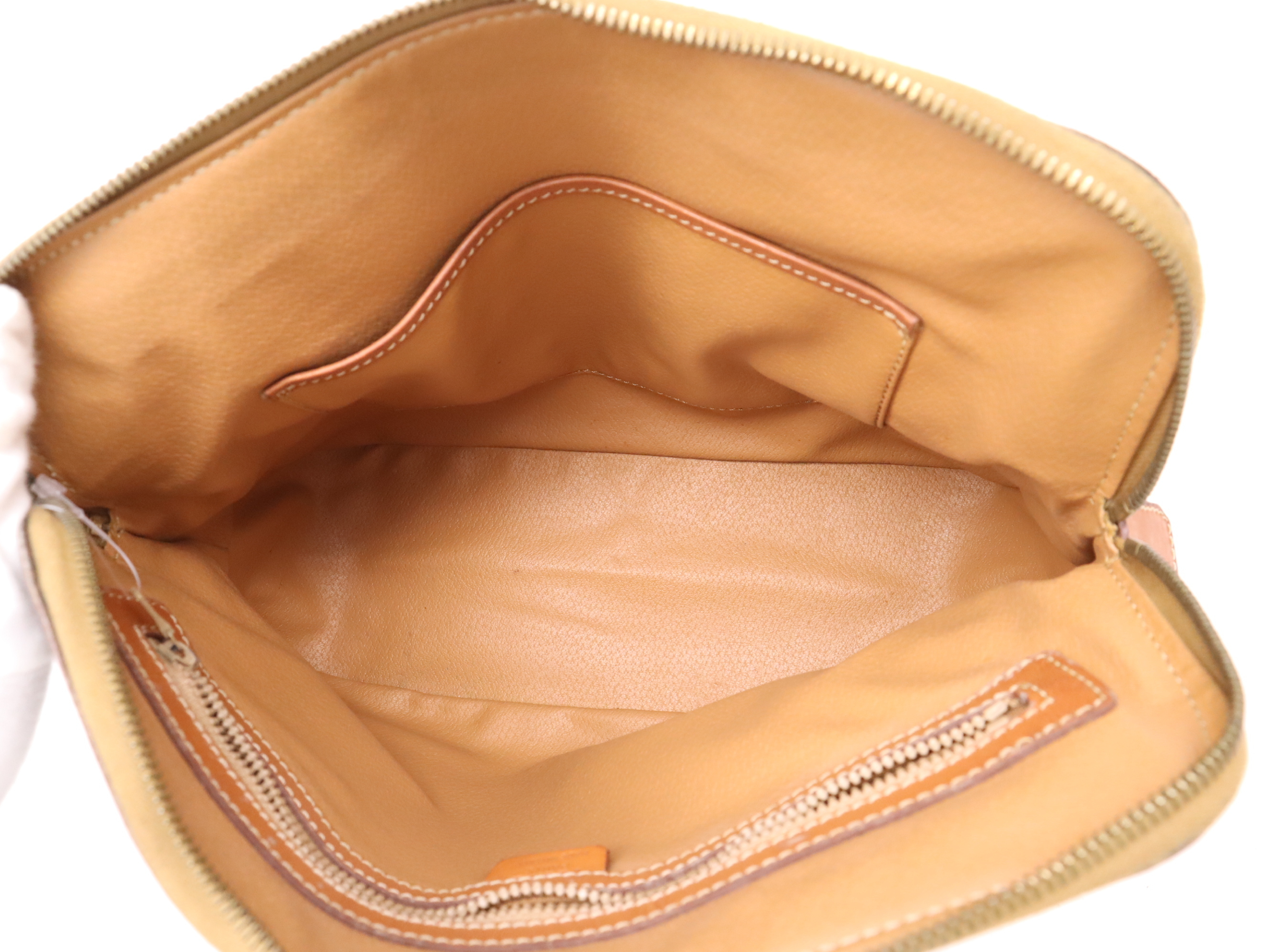 Leather Round Tote Bag, Brown, Gold Hardware — view 12