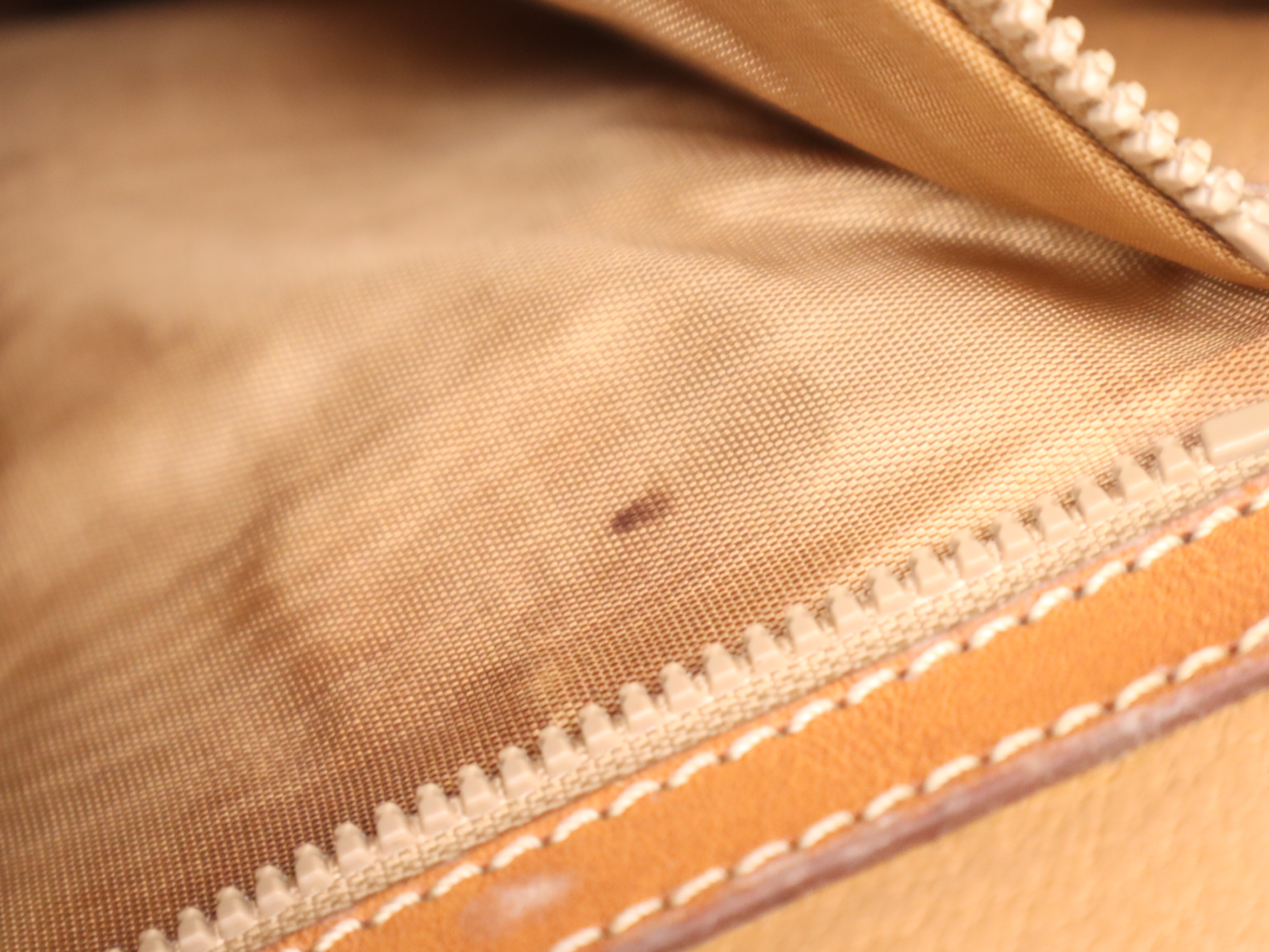 Leather Round Tote Bag, Brown, Gold Hardware — view 14
