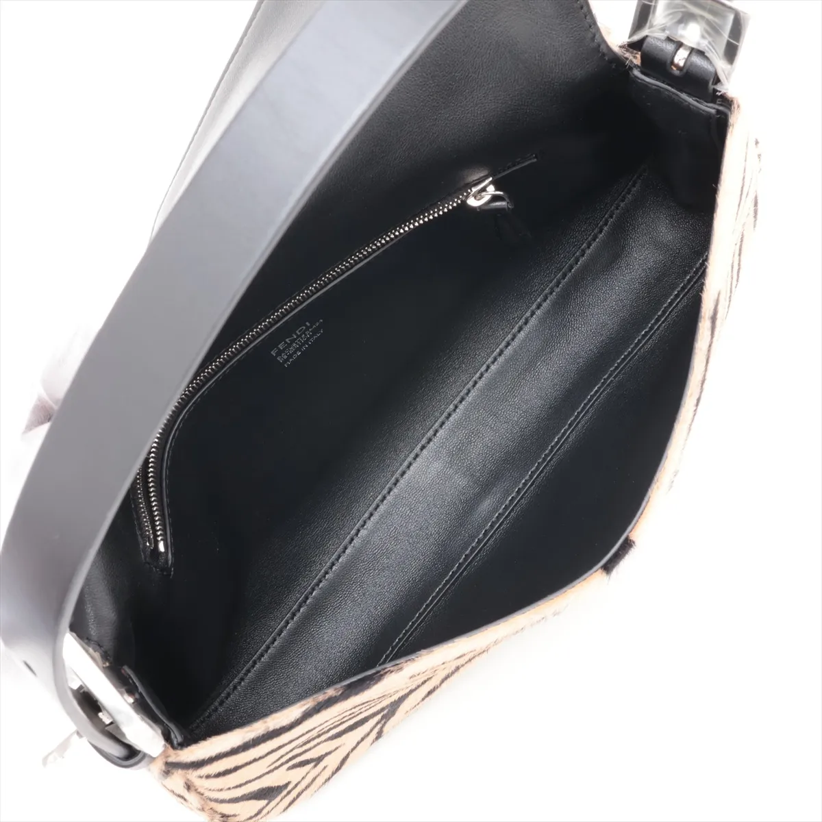 [Individually packaged] Fendi Mamma Bucket 8BR850 Calf Hair x Leather Shoulder Bag Brown — view 8
