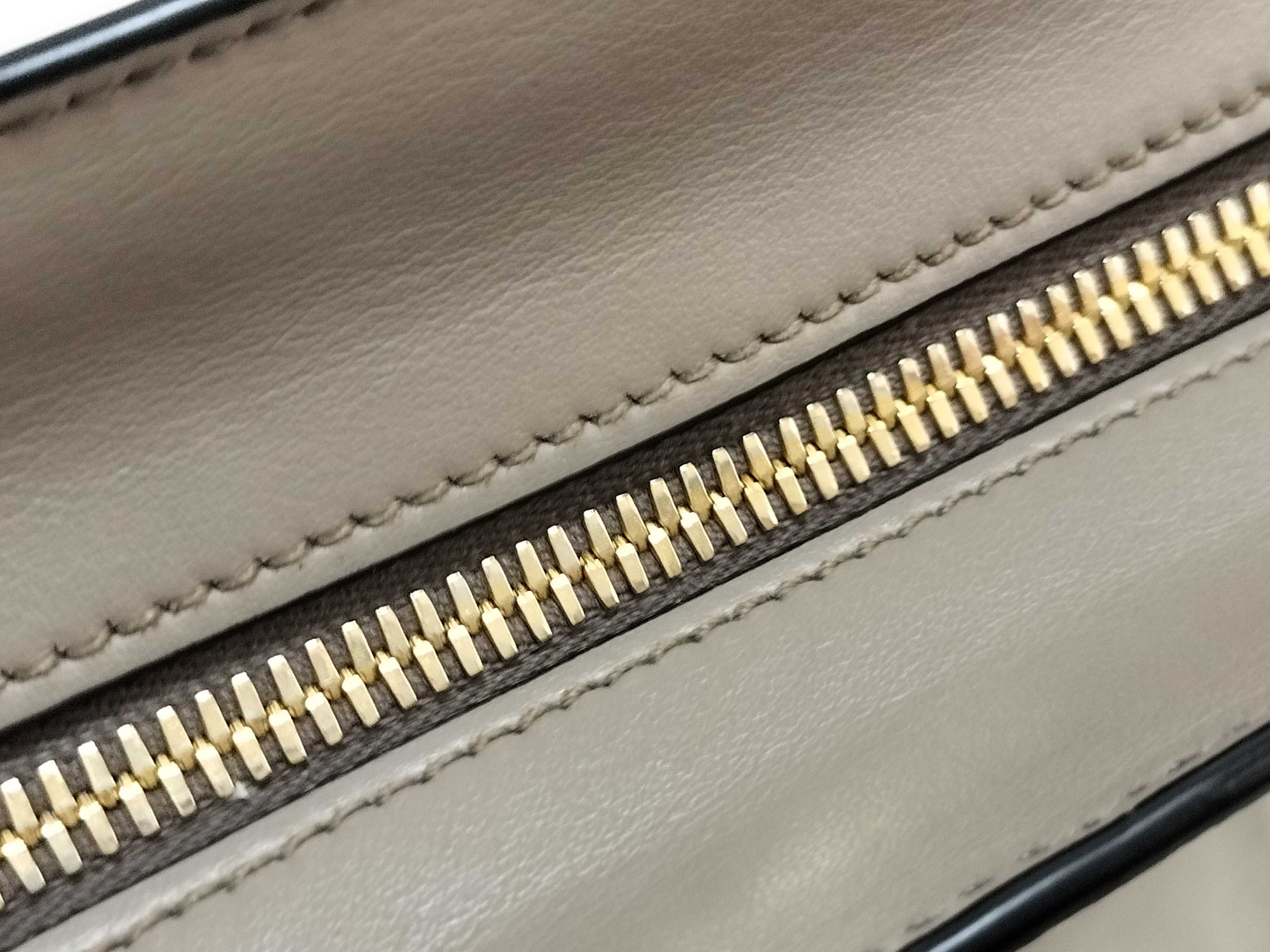 1BH104 Logo Shoulder Bag, Gold Hardware, Saffiano Leather, Gray Shoulder Bag — view 6