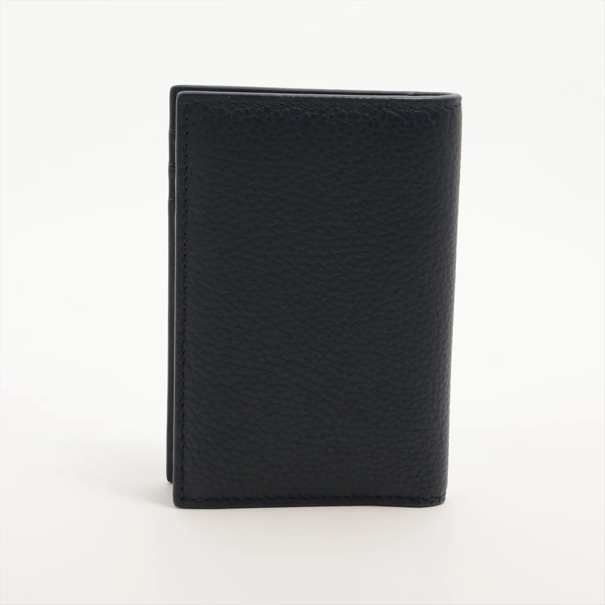 CD logo leather card case, navy — view 2