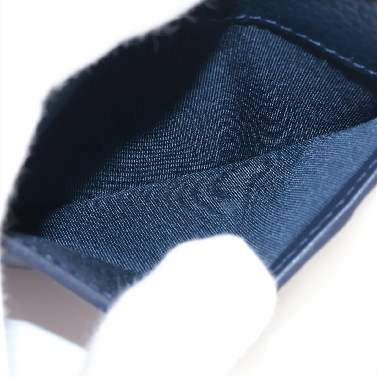 CD logo leather card case, navy — view 5