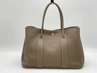 Garden Party 36 PM Negonda Etoupe Tote Bag with Silver Hardware and T Stamp