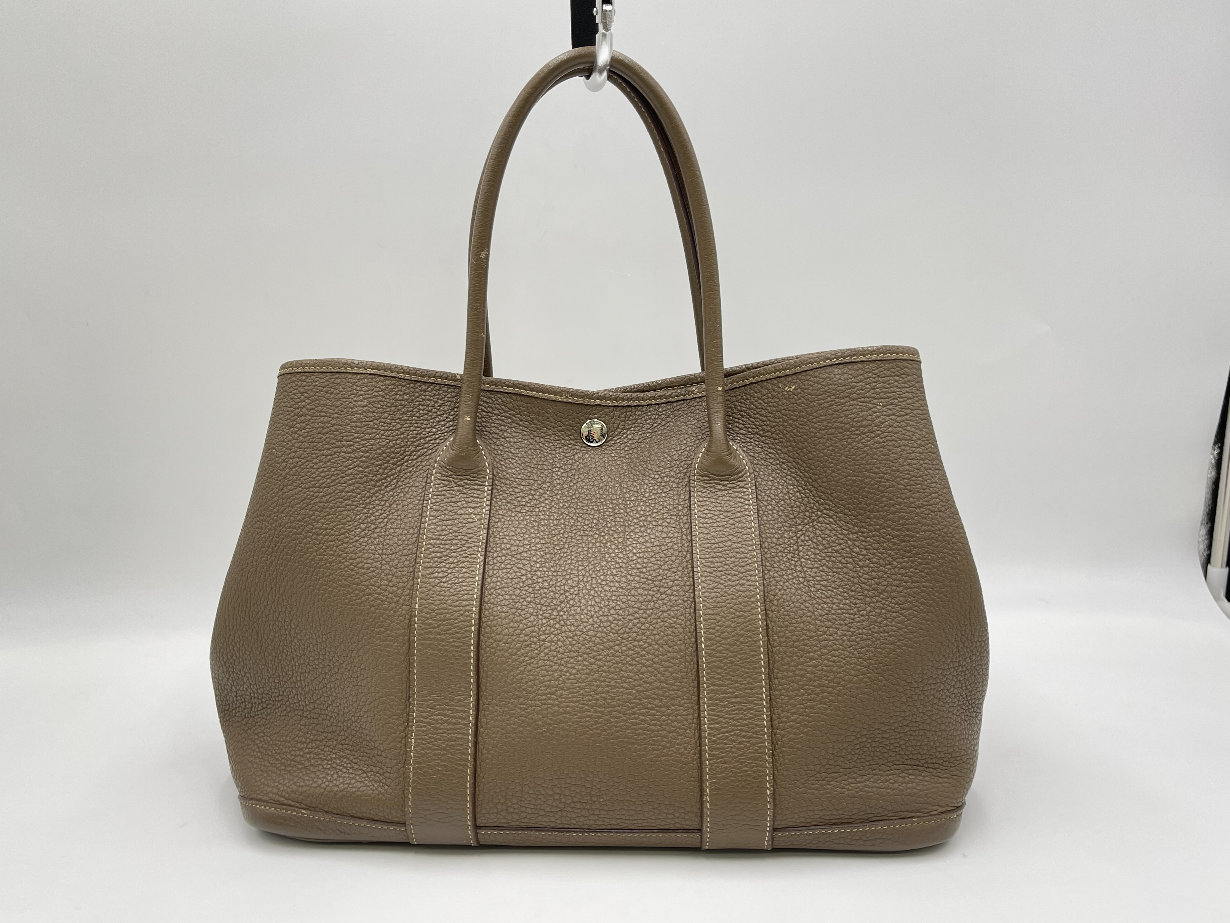 Garden Party 36 PM Negonda Etoupe Tote Bag with Silver Hardware and T Stamp — view 2