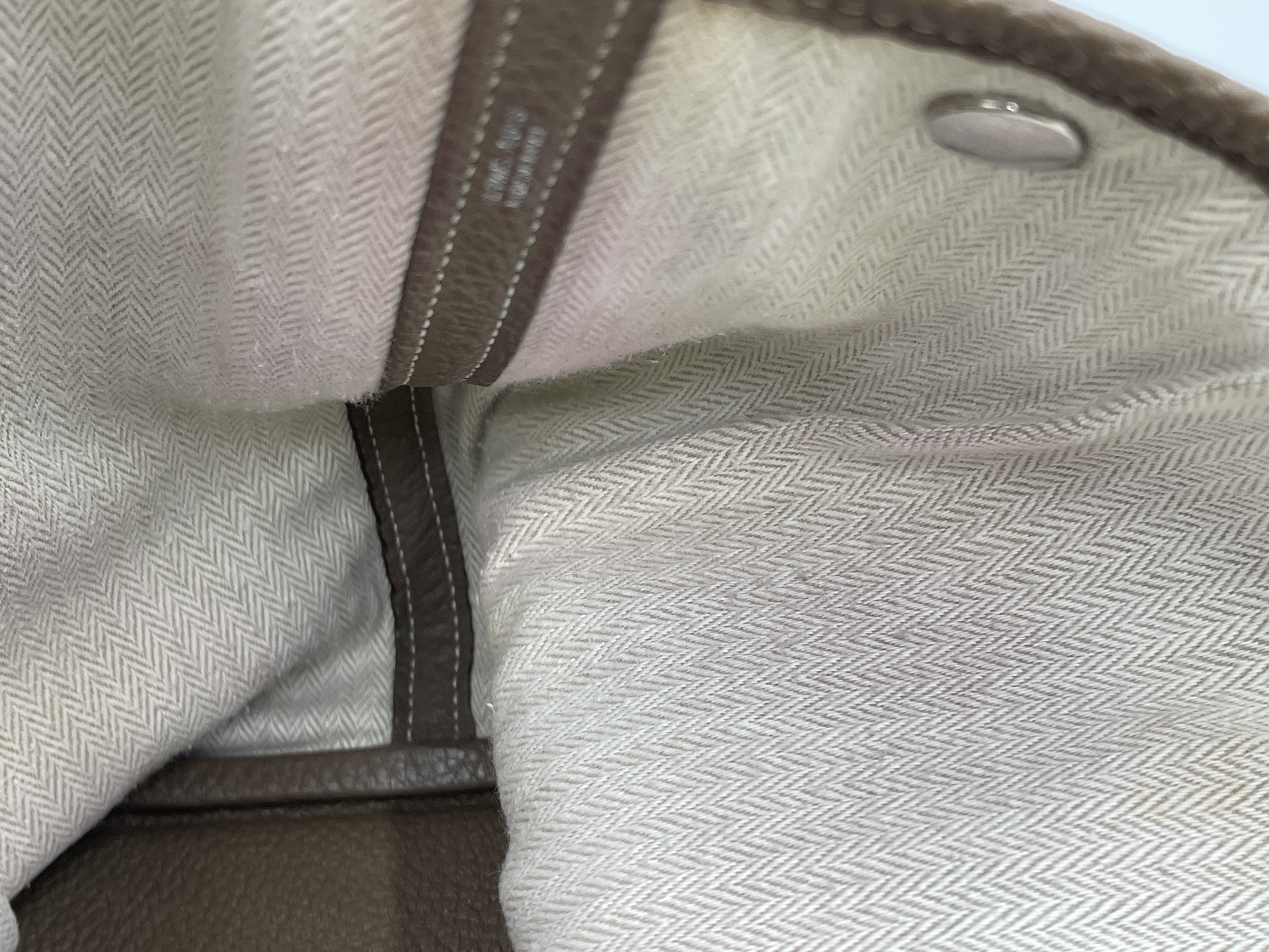 Garden Party 36 PM Negonda Etoupe Tote Bag with Silver Hardware and T Stamp — view 11