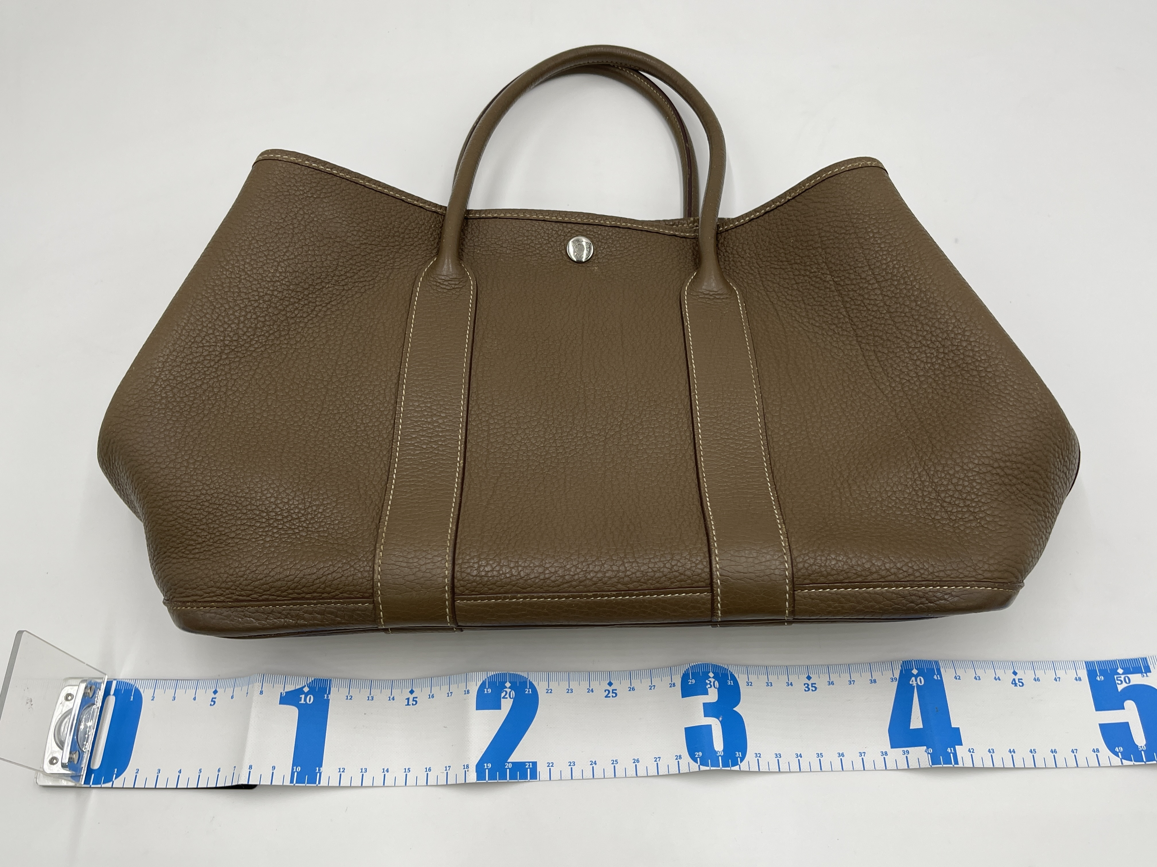 Garden Party 36 PM Negonda Etoupe Tote Bag with Silver Hardware and T Stamp — view 12