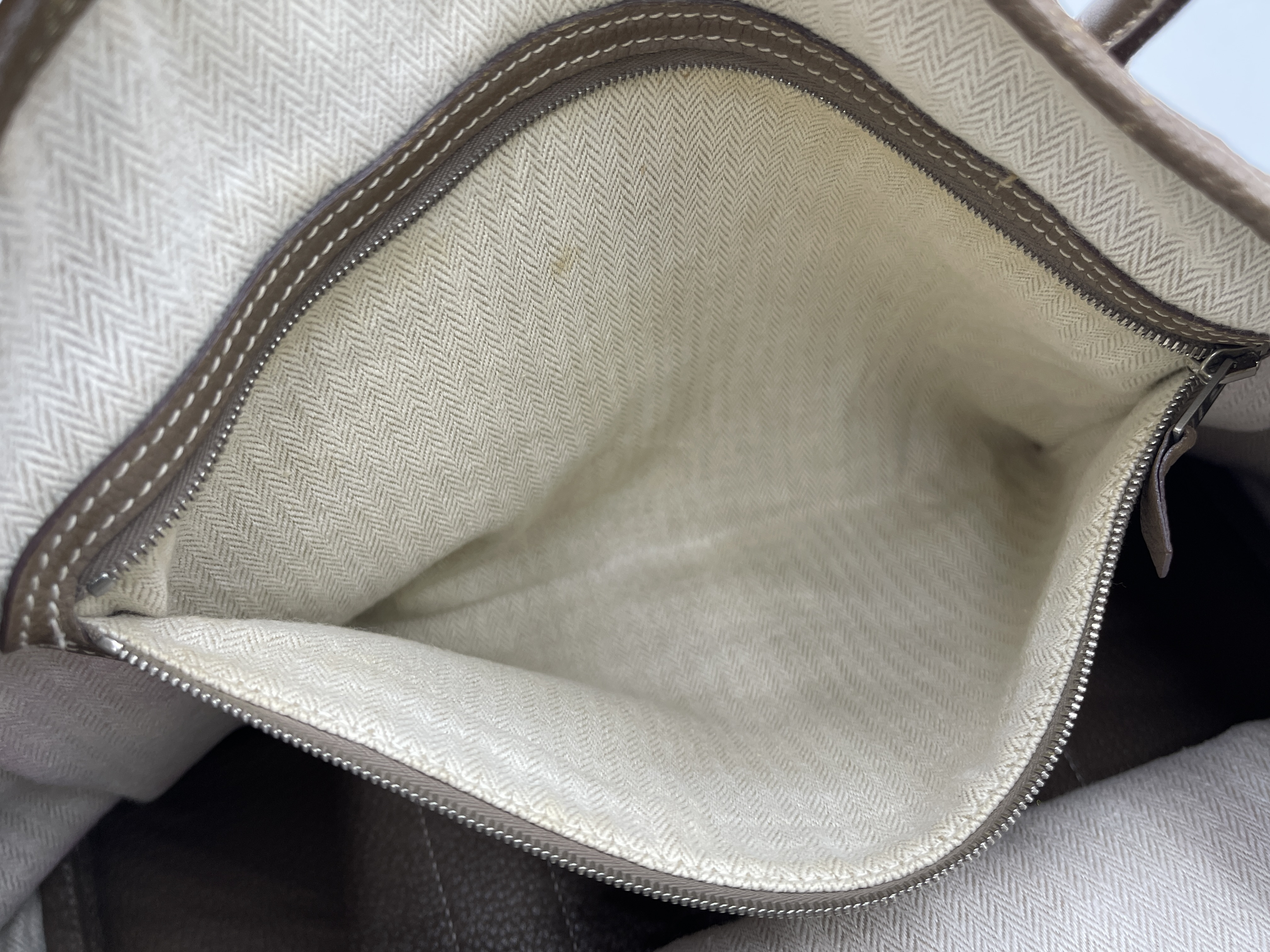 Garden Party 36 PM Negonda Etoupe Tote Bag with Silver Hardware and T Stamp — view 8