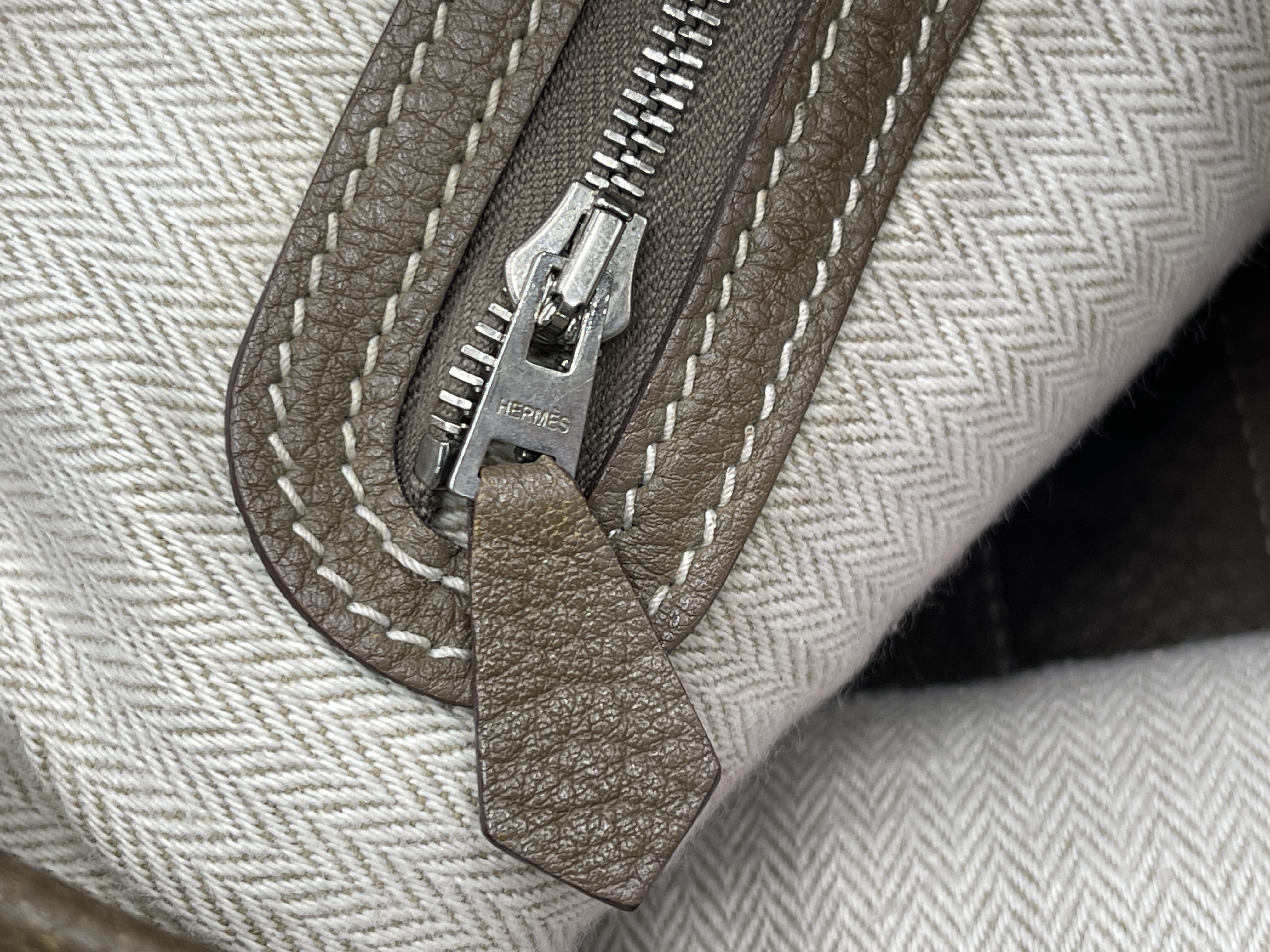 Garden Party 36 PM Negonda Etoupe Tote Bag with Silver Hardware and T Stamp — view 9