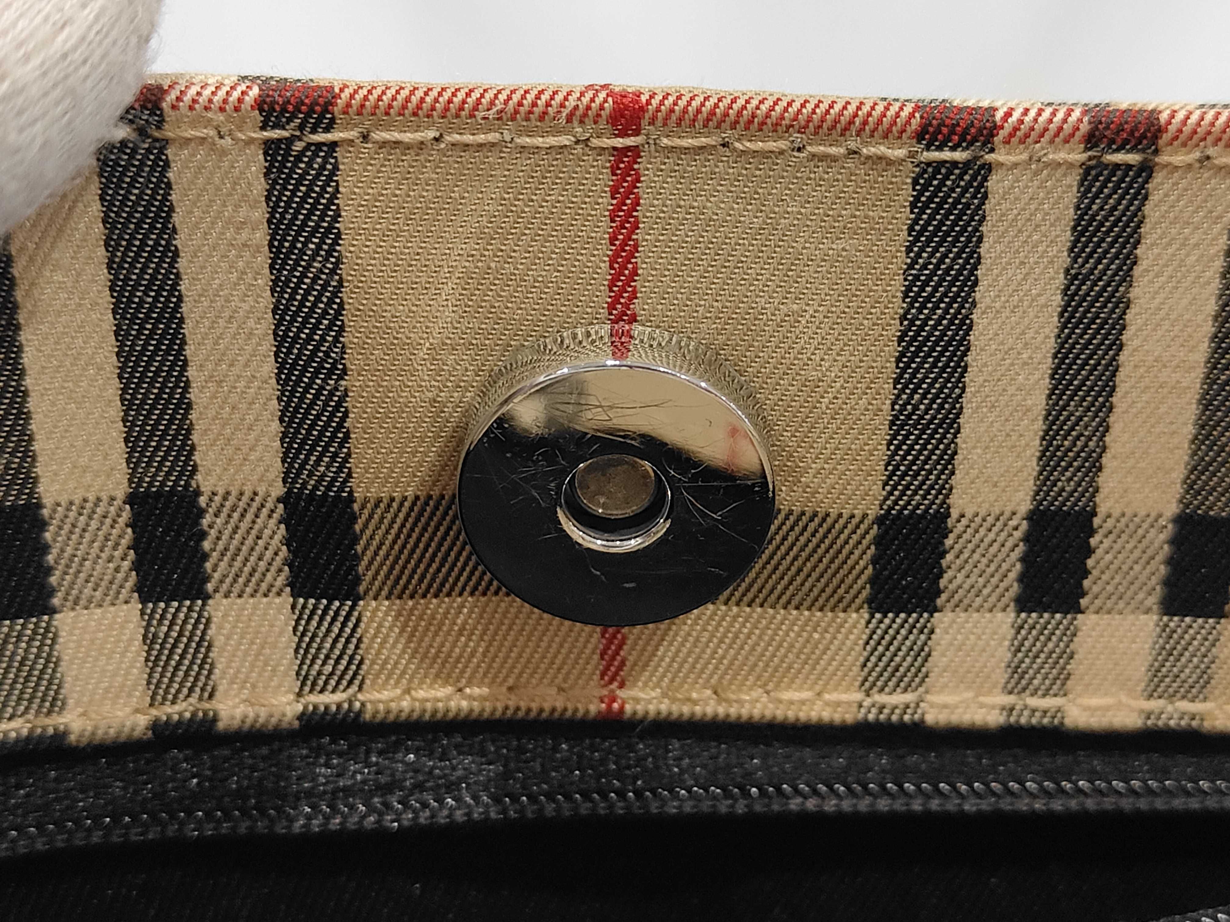 Nova Check Canvas x Leather Tote Bag — view 12