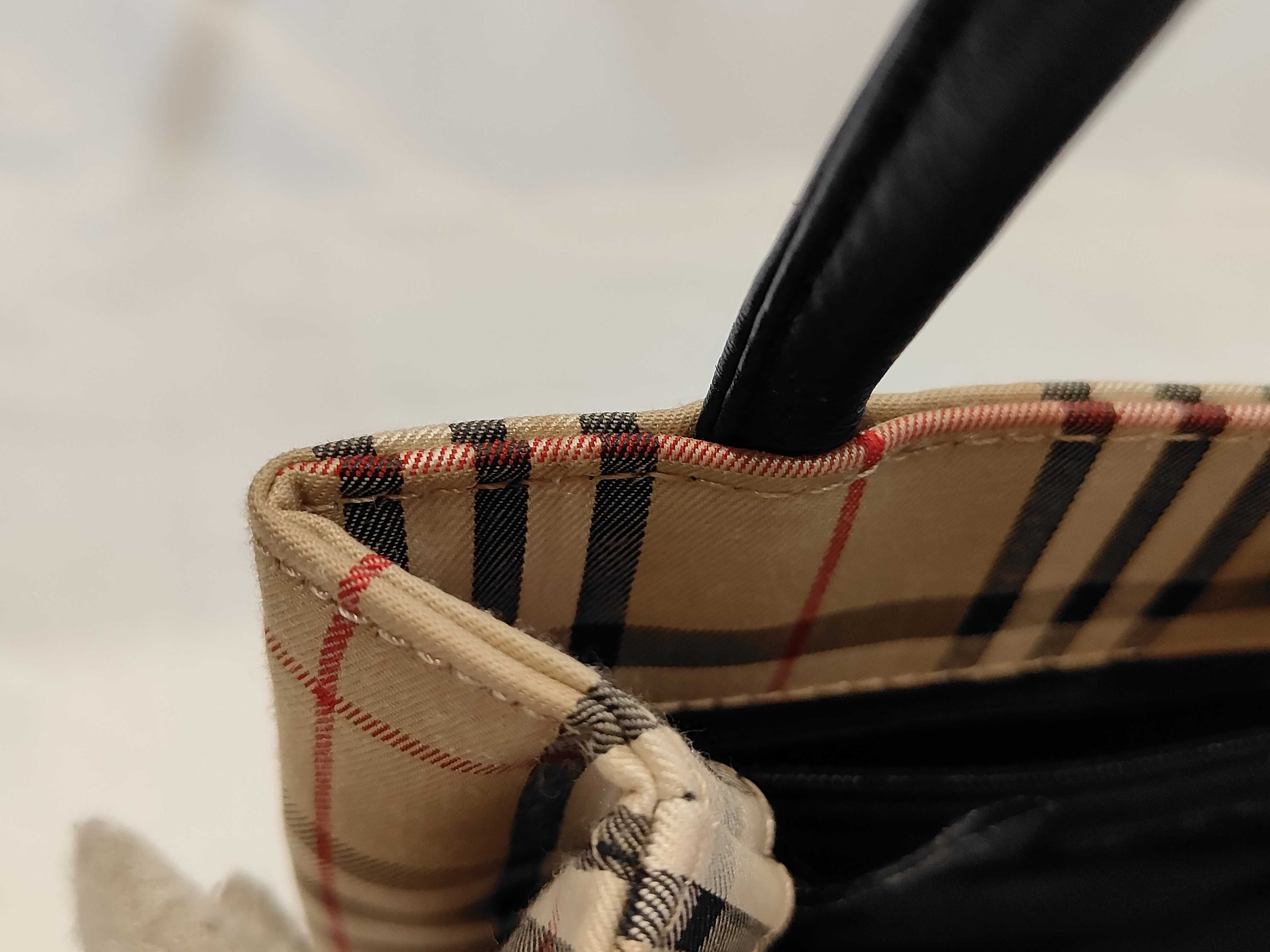 Nova Check Canvas x Leather Tote Bag — view 13