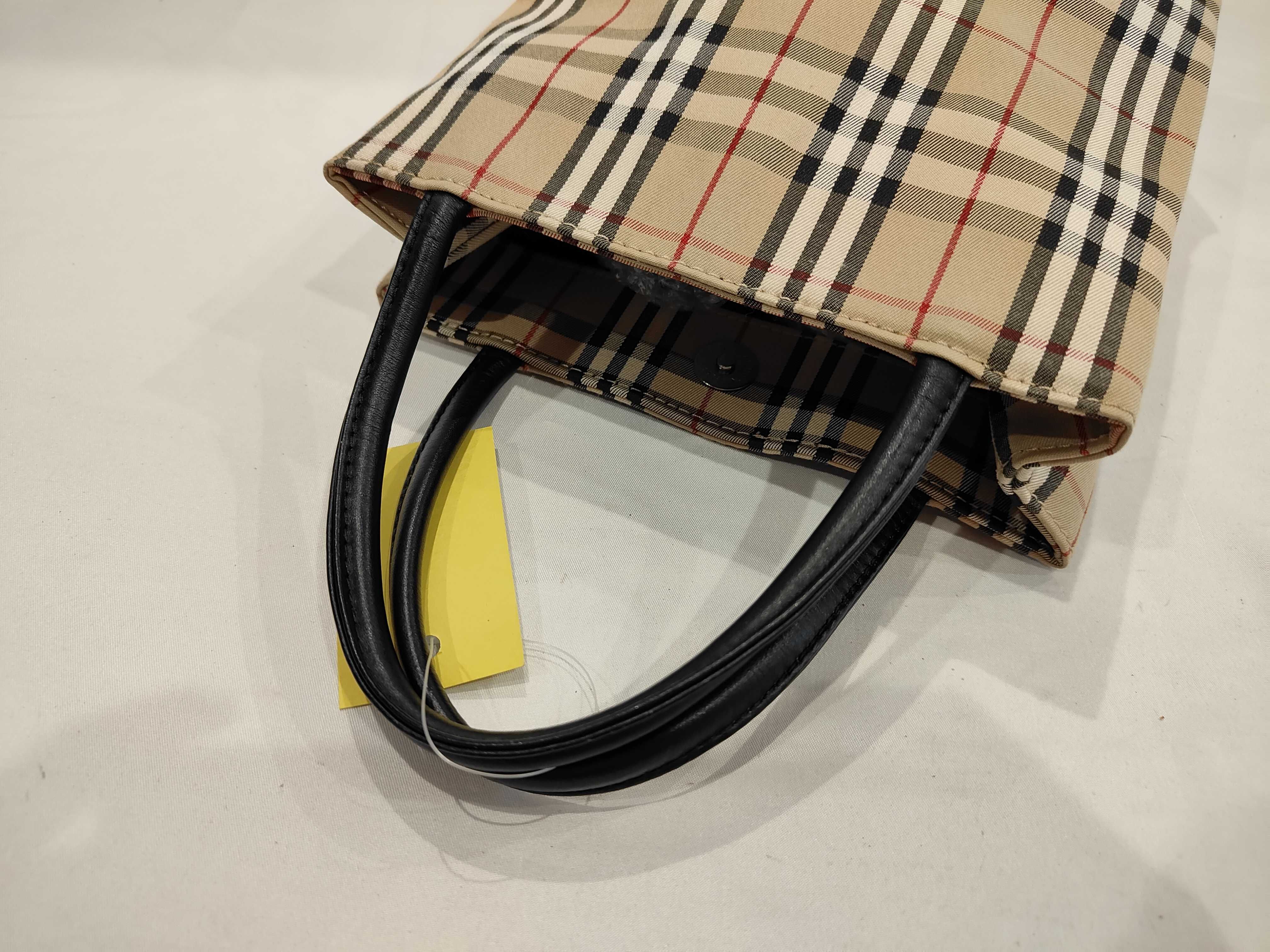 Nova Check Canvas x Leather Tote Bag — view 6