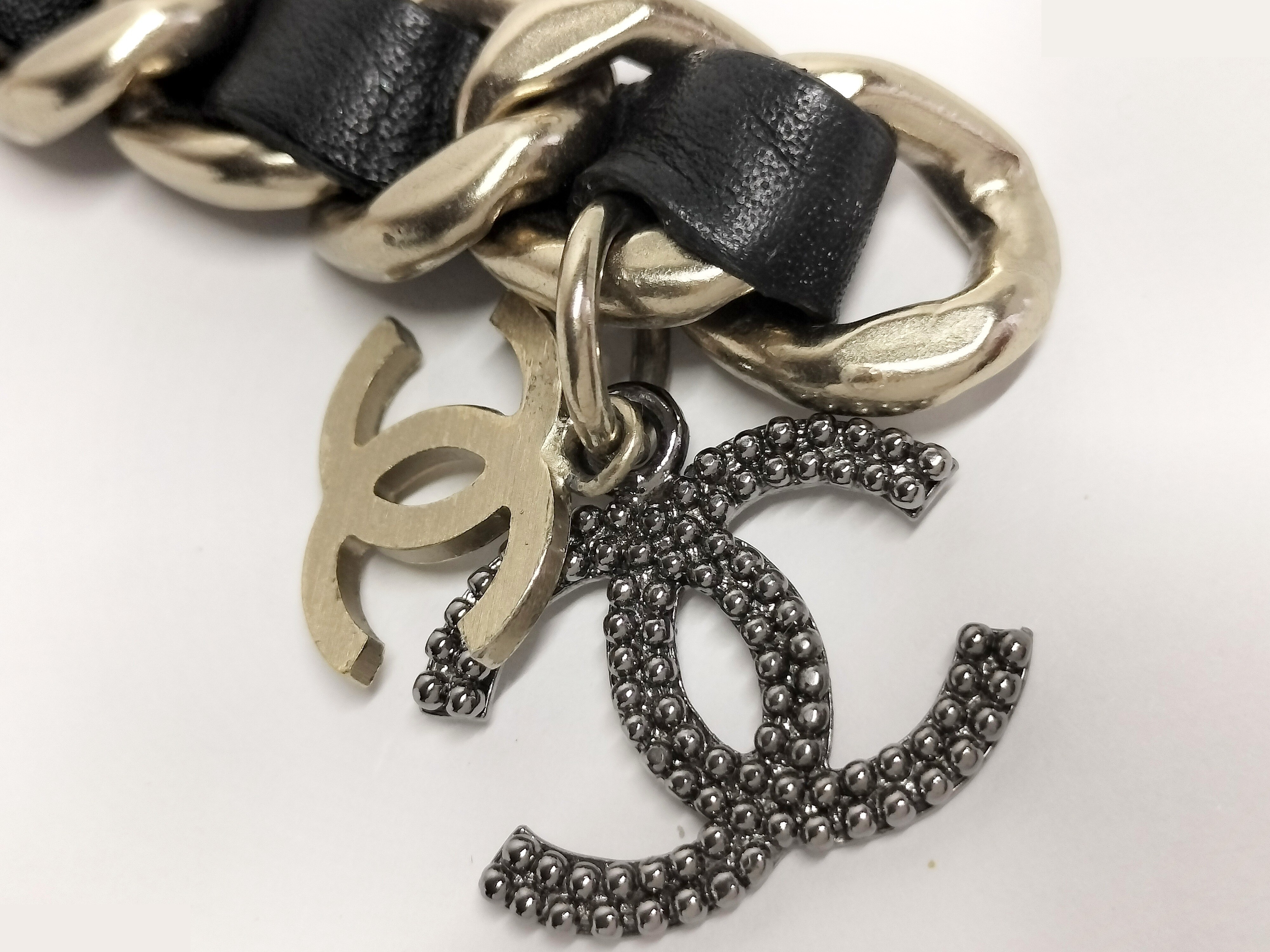 Coco Leather Chain Gold Bracelet, Wrist Circumference Approx. 16cm — view 5