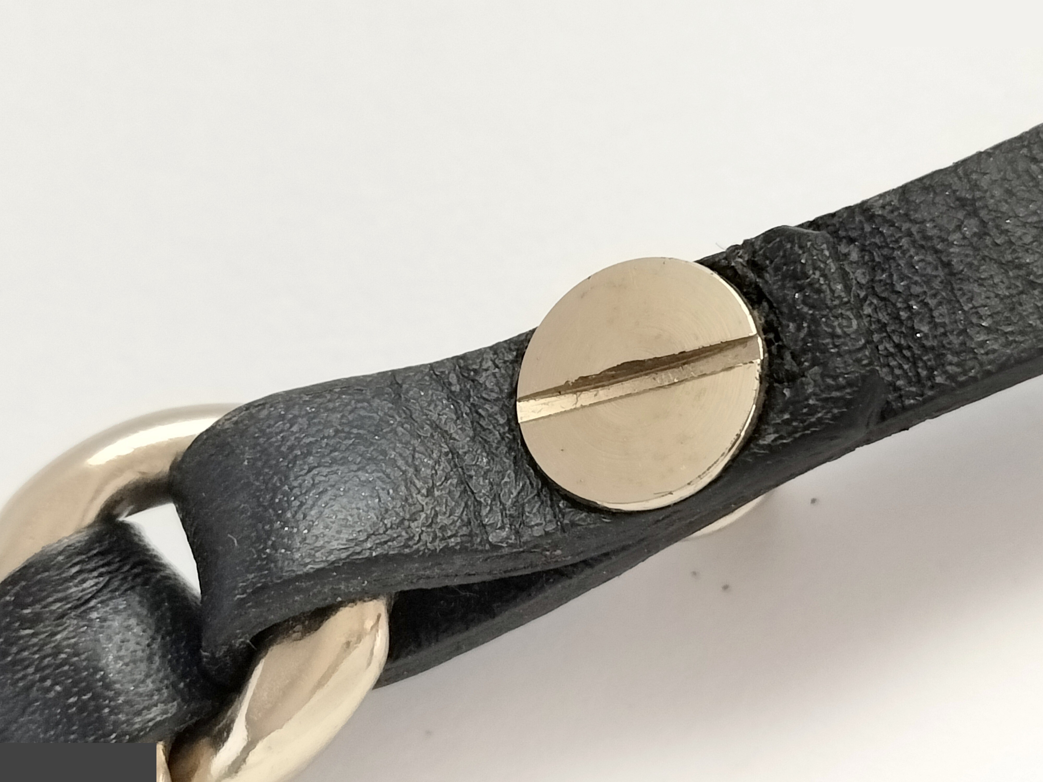 Coco Leather Chain Gold Bracelet, Wrist Circumference Approx. 16cm — view 7