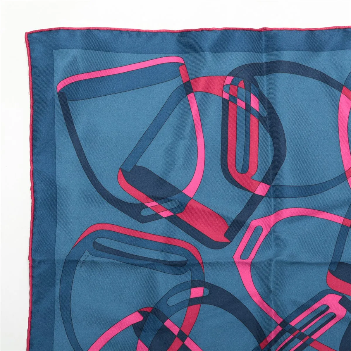 QUINCAILLERIE Scarf Silk Blue Jean Thread Paper Tag Included Carre 45 Quincaillerie Equestre — view 2