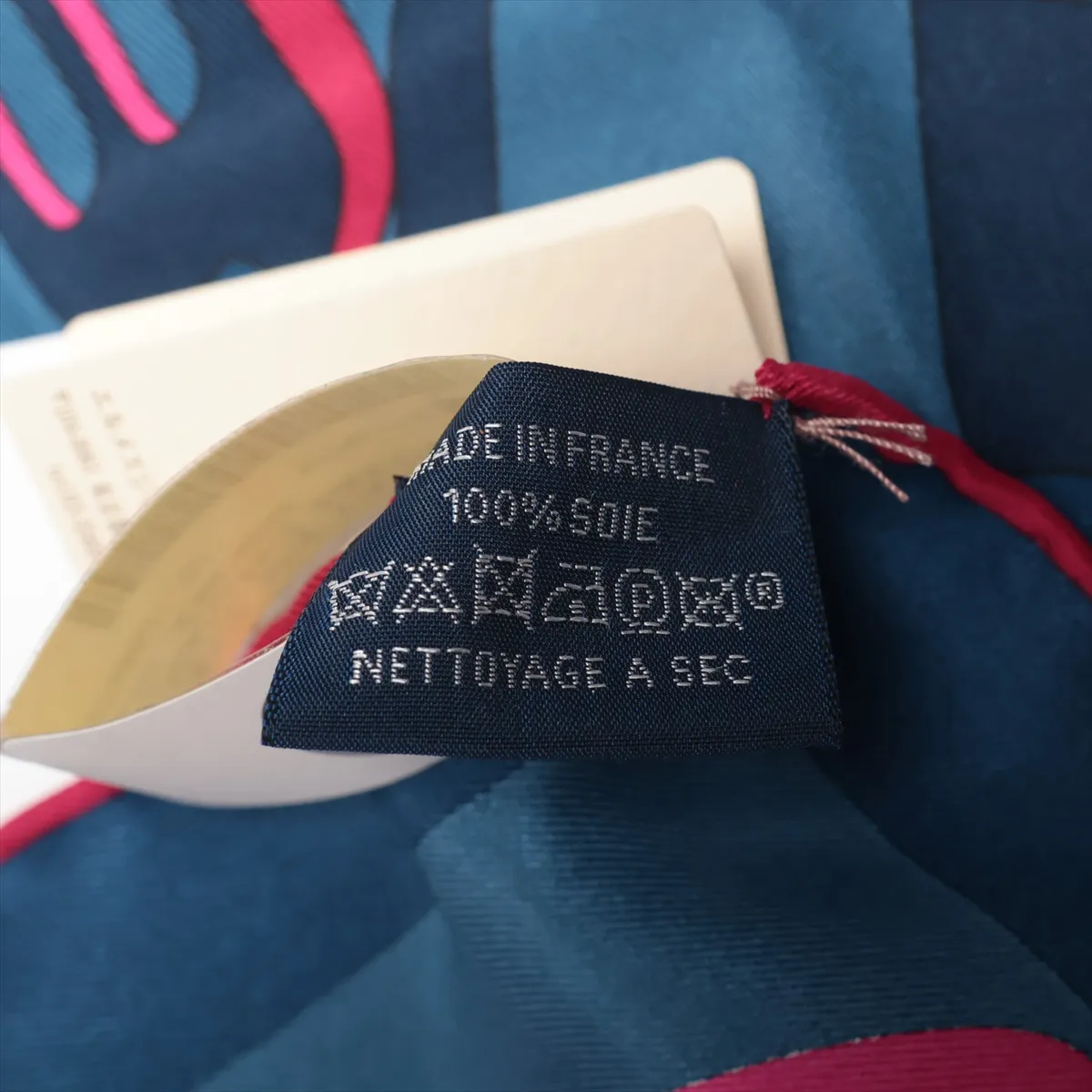 QUINCAILLERIE Scarf Silk Blue Jean Thread Paper Tag Included Carre 45 Quincaillerie Equestre — view 6