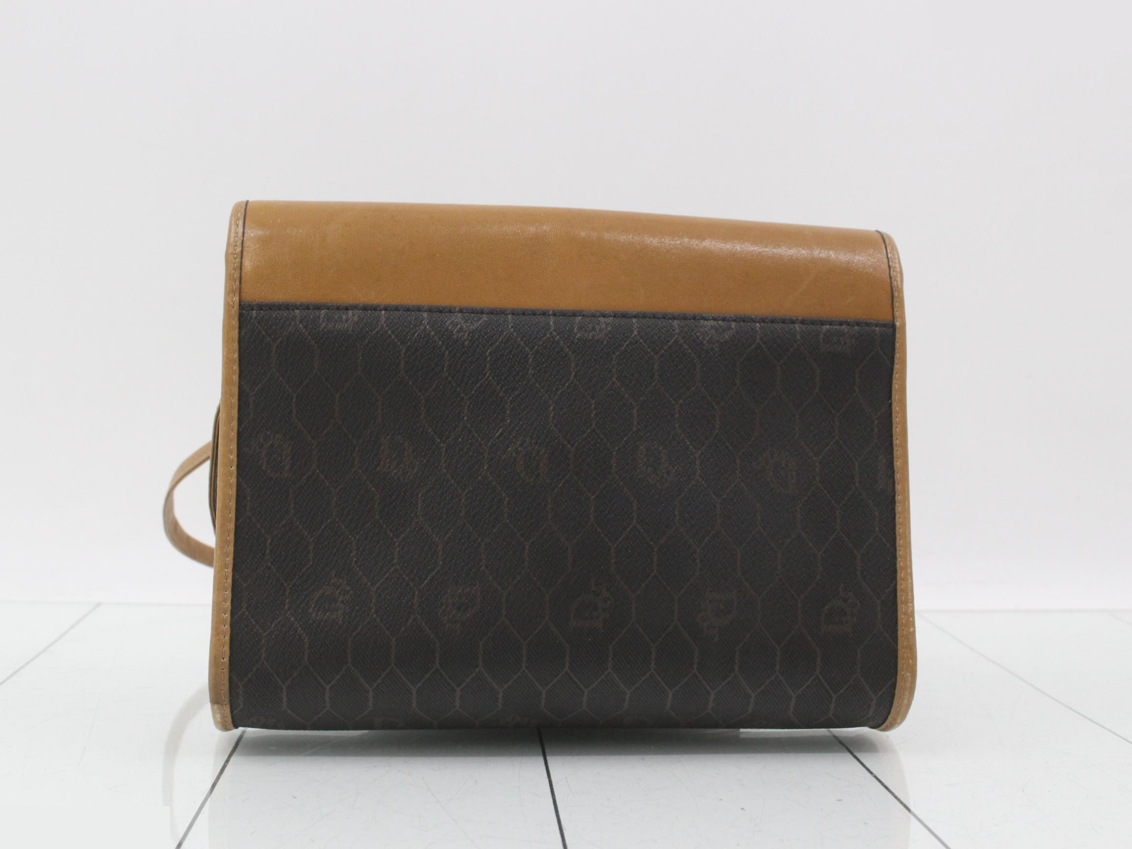 Honeycomb Shoulder Bag, Leather x PVC, Brown x Black — view 2