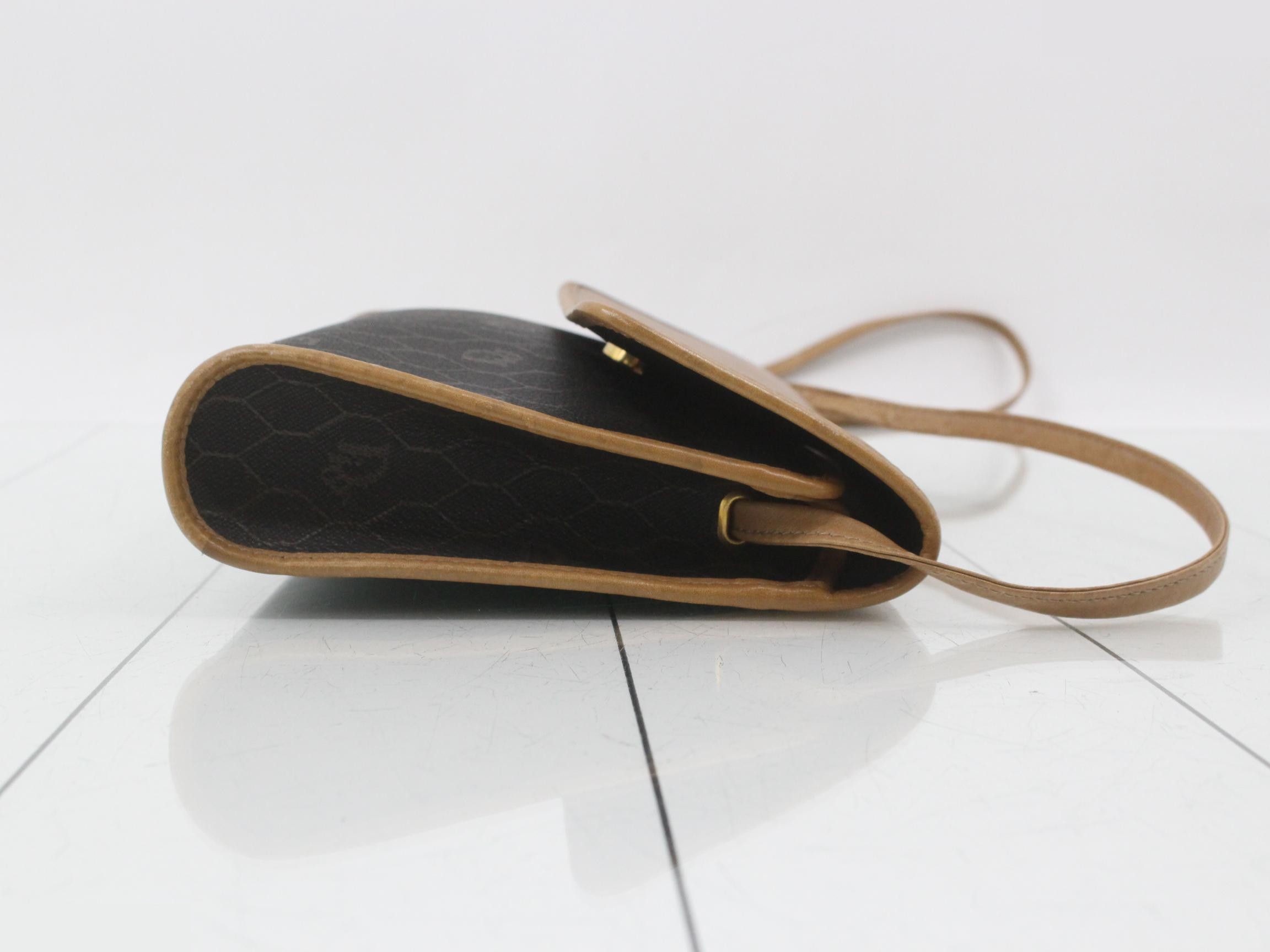 Honeycomb Shoulder Bag, Leather x PVC, Brown x Black — view 3