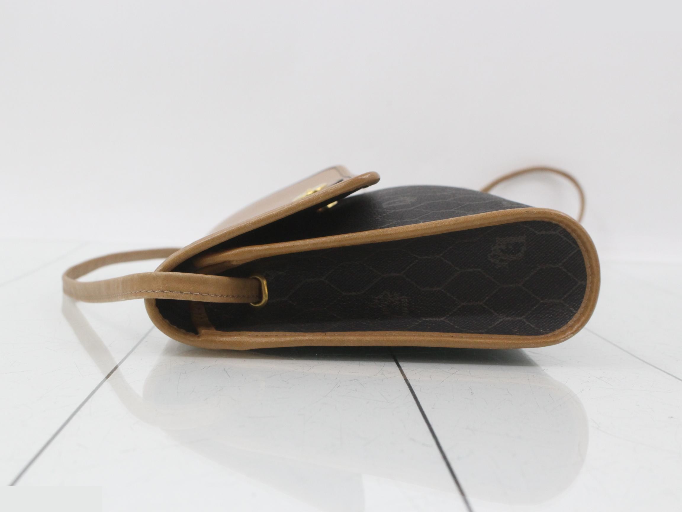 Honeycomb Shoulder Bag, Leather x PVC, Brown x Black — view 4