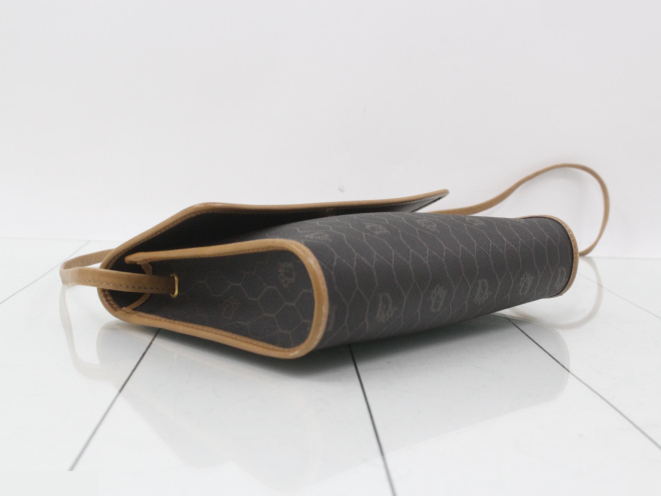 Honeycomb Shoulder Bag, Leather x PVC, Brown x Black — view 5