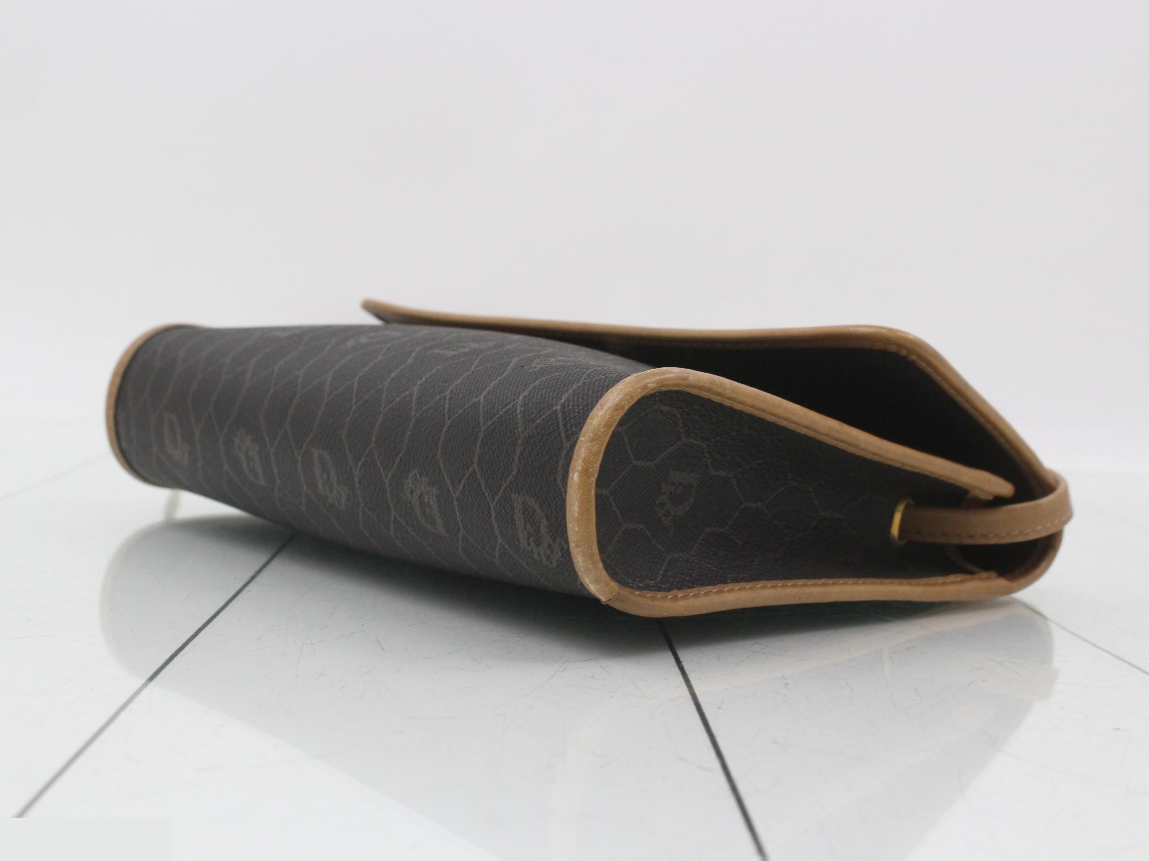 Honeycomb Shoulder Bag, Leather x PVC, Brown x Black — view 6