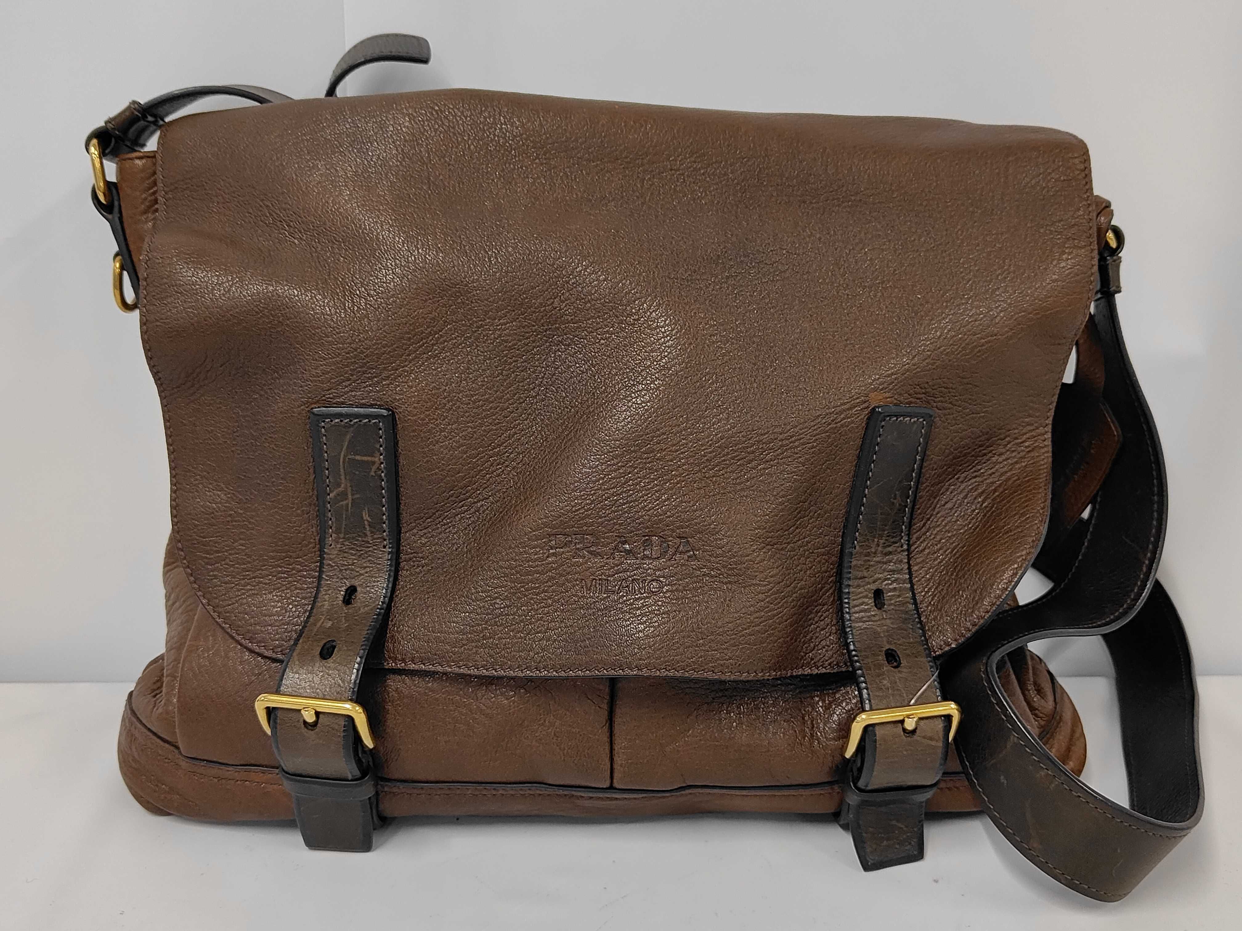 Leather Saffiano Messenger Bag Shoulder Bag