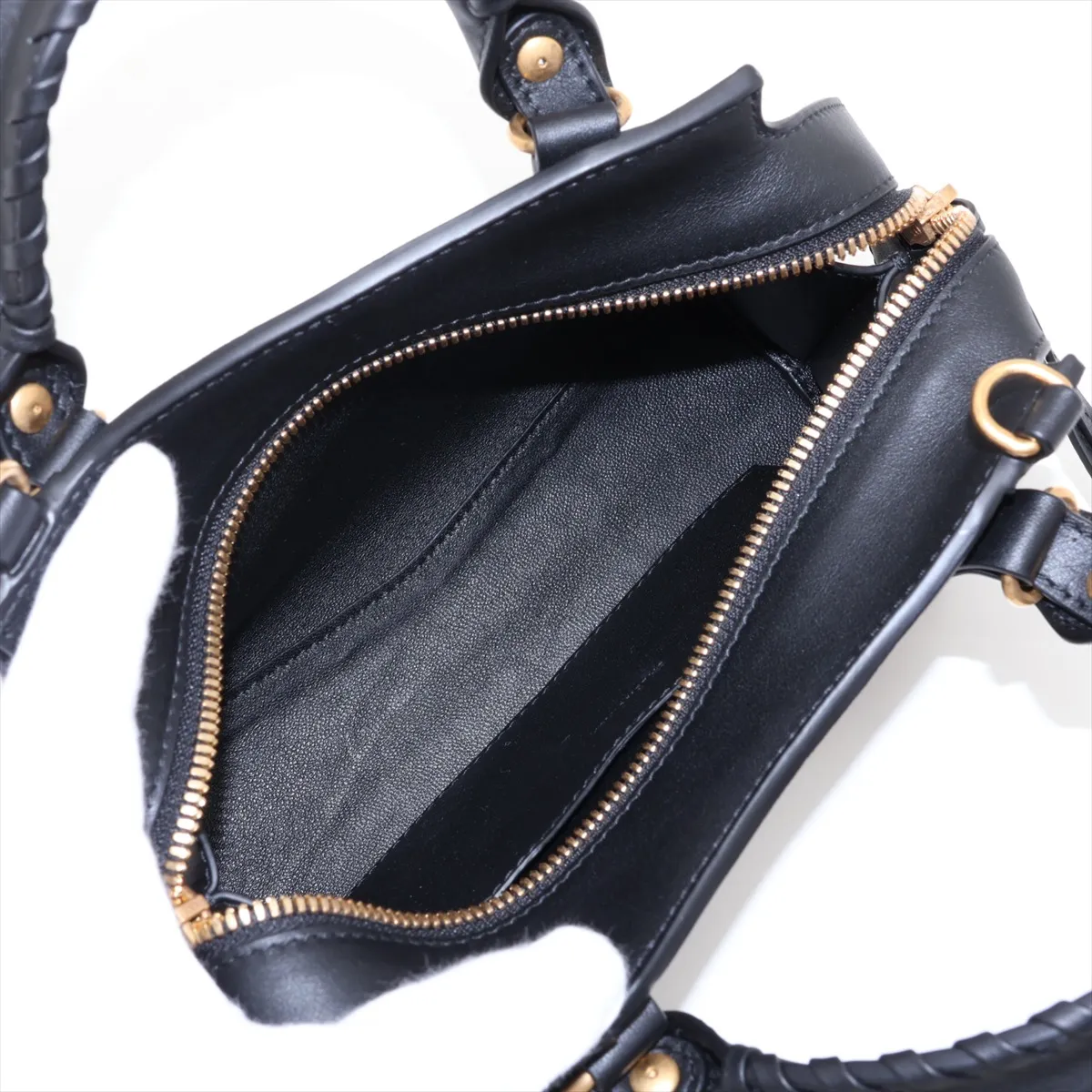 Mini Neo Classic City 638524 Leather 2-Way Handbag, Black — view 8