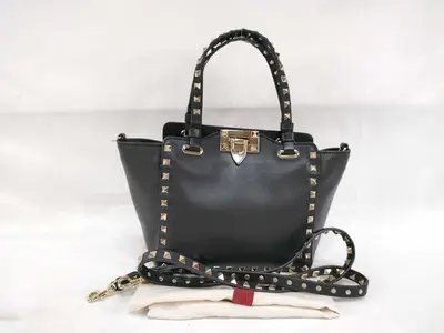 Rockstud Black Tote Bag Shoulder Bag