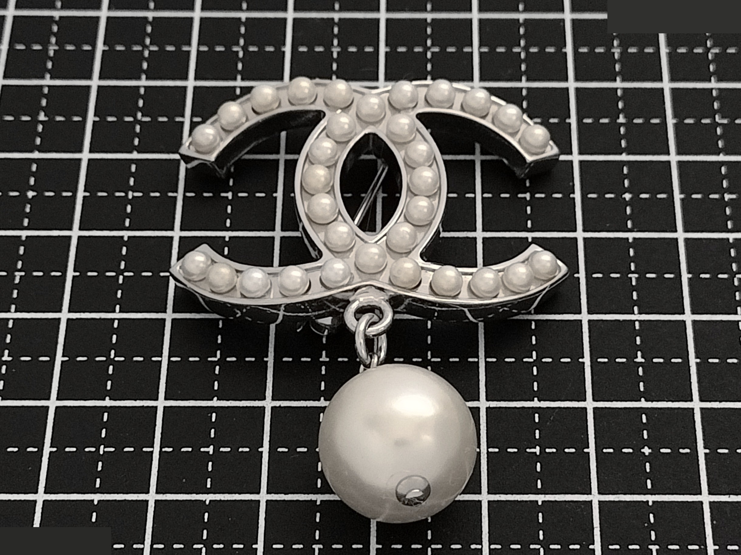 Coco F Pearl Silver Brooch — view 7