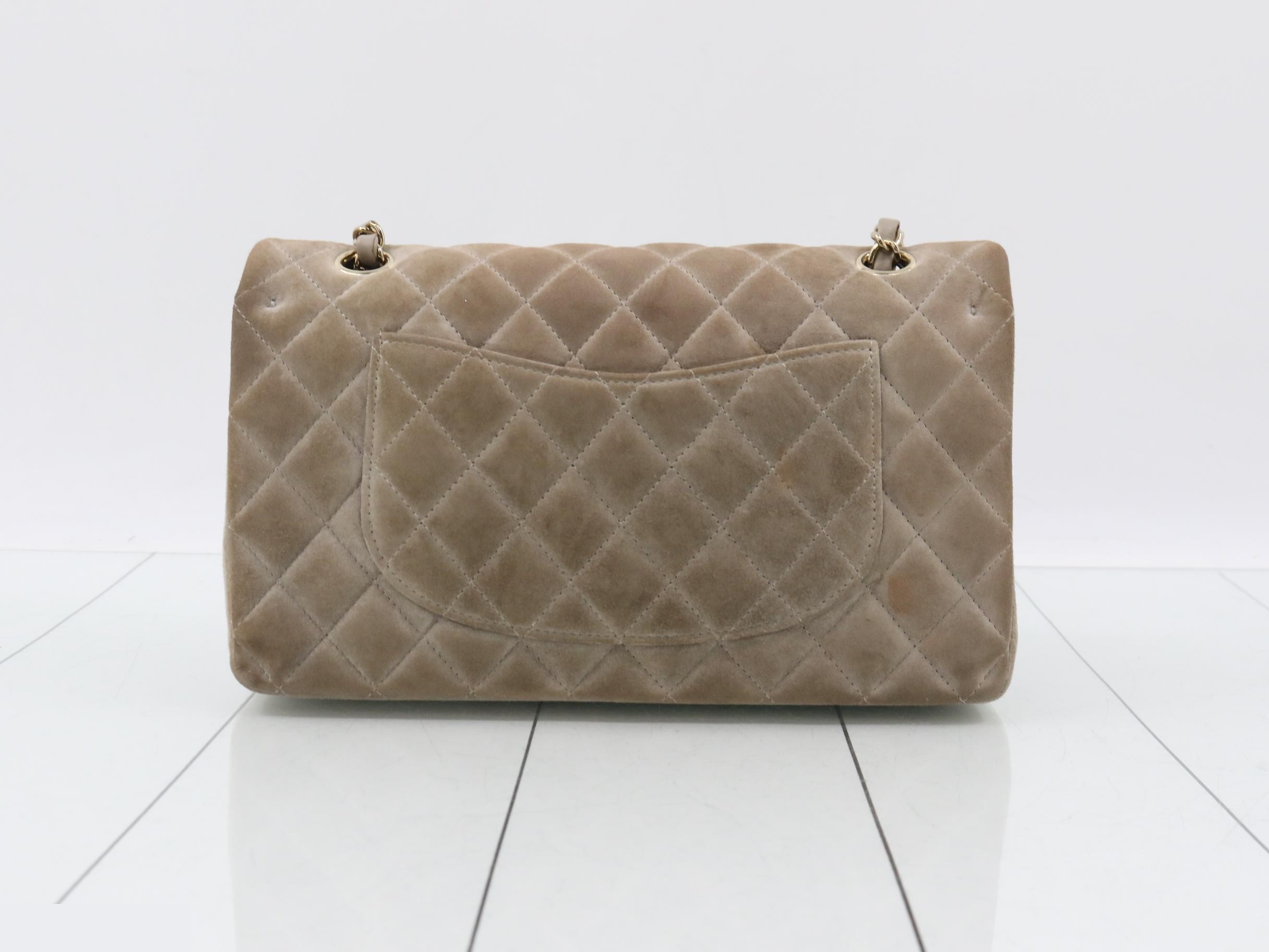 IC Plate Matelassé 25 Suede Double Flap Brown x Gray — view 2