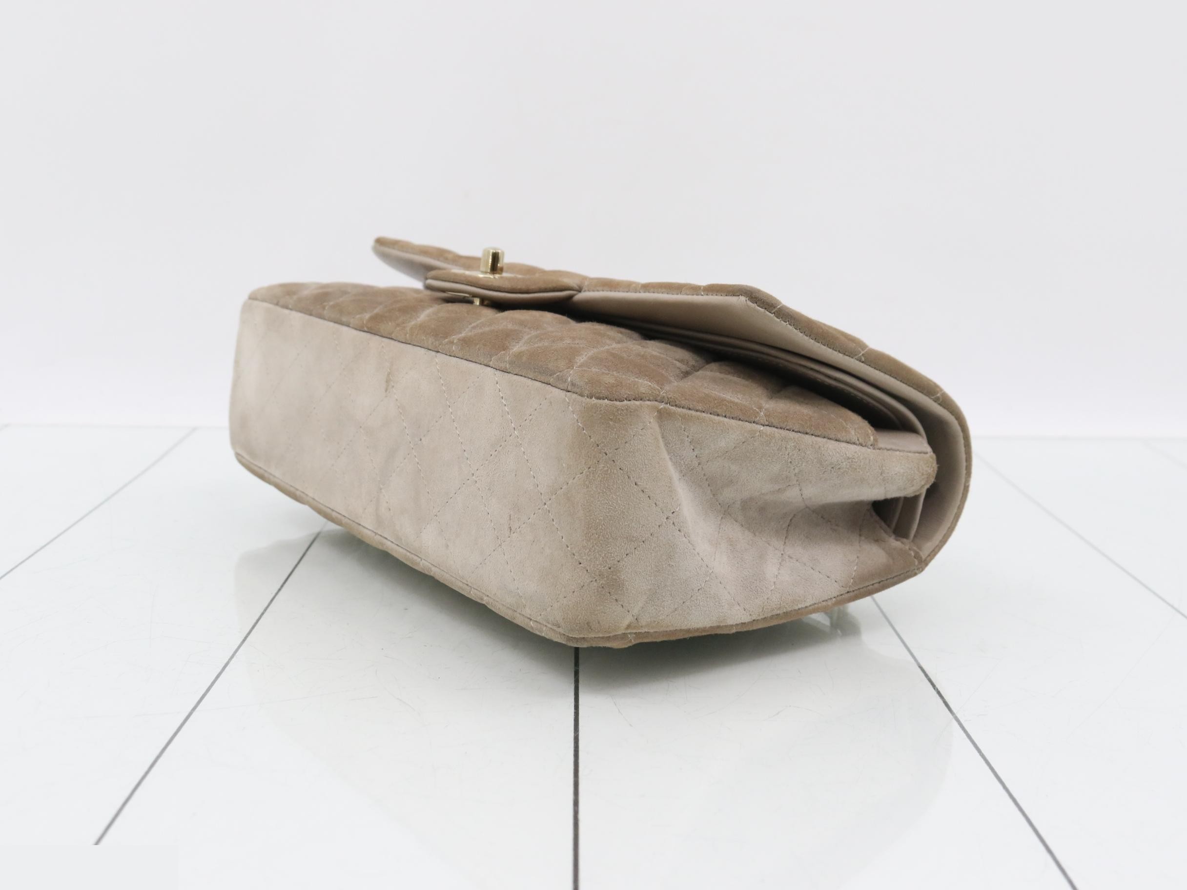 IC Plate Matelassé 25 Suede Double Flap Brown x Gray — view 6