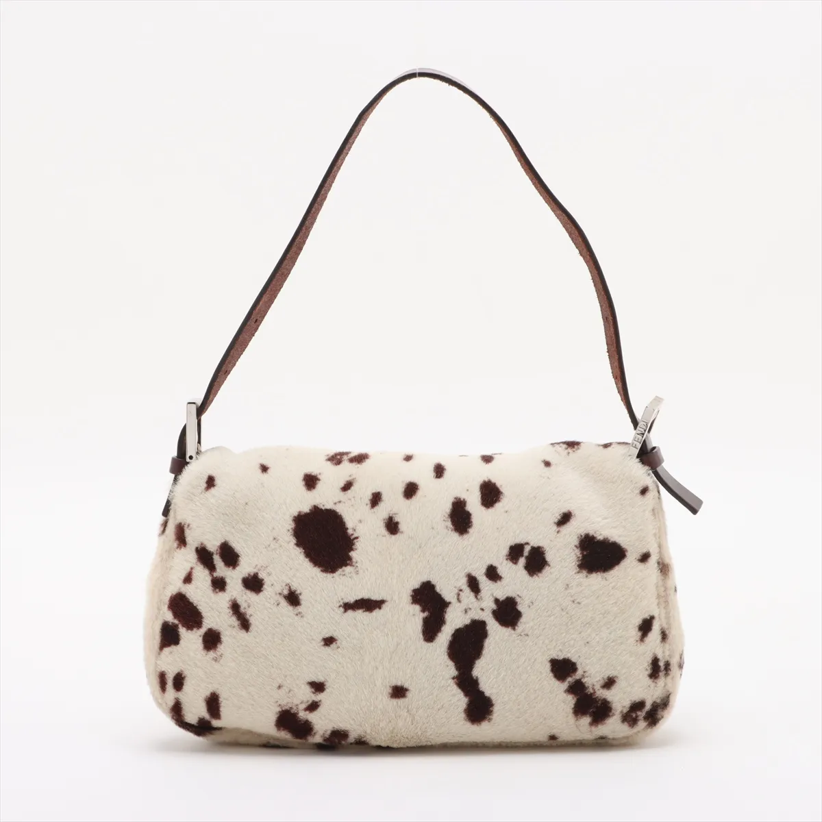 [Individually wrapped] Fendi Mamma Bucket Harako x Leather Shoulder Bag White x Brown 26424 — view 2